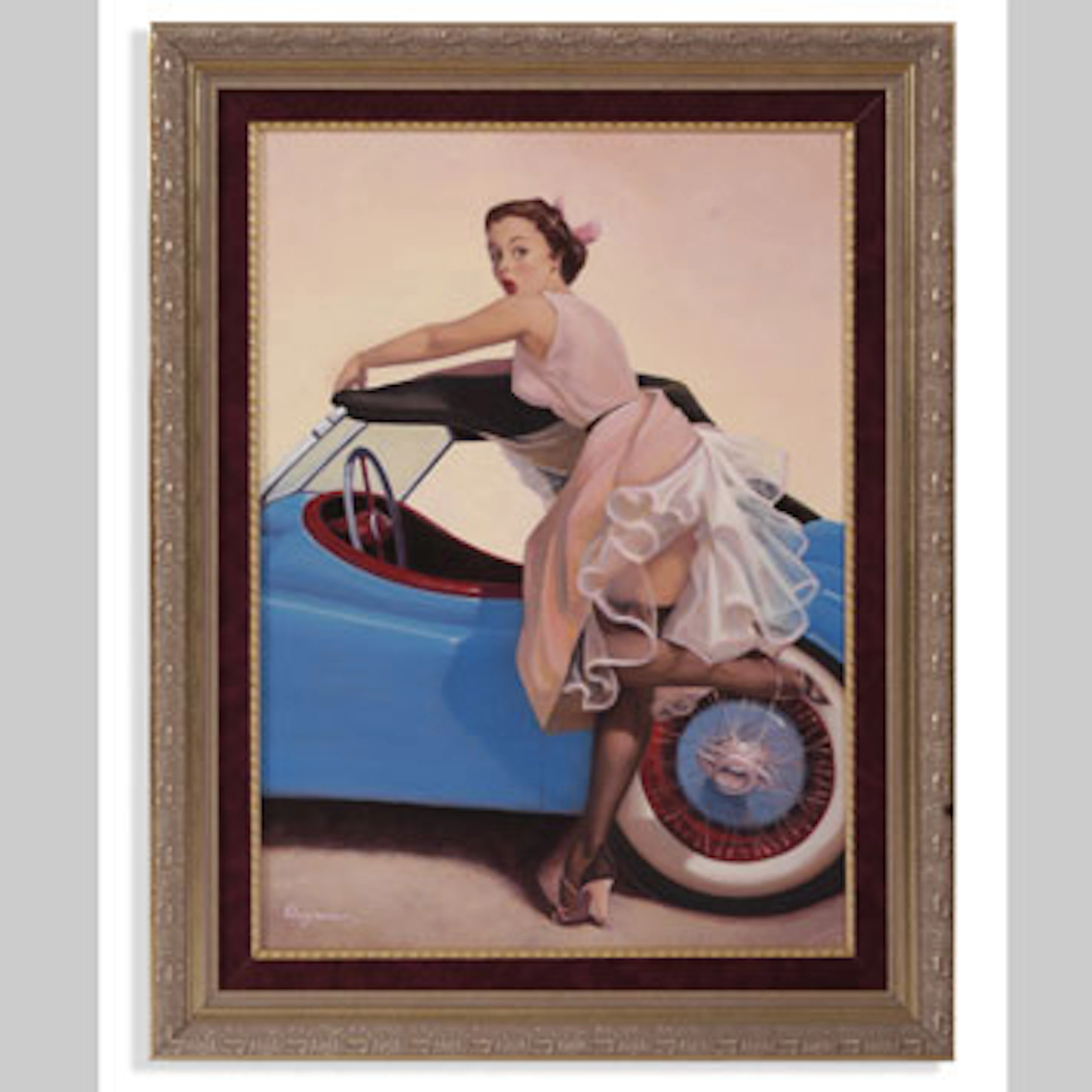 FRAMED PIN-UP PAINTING