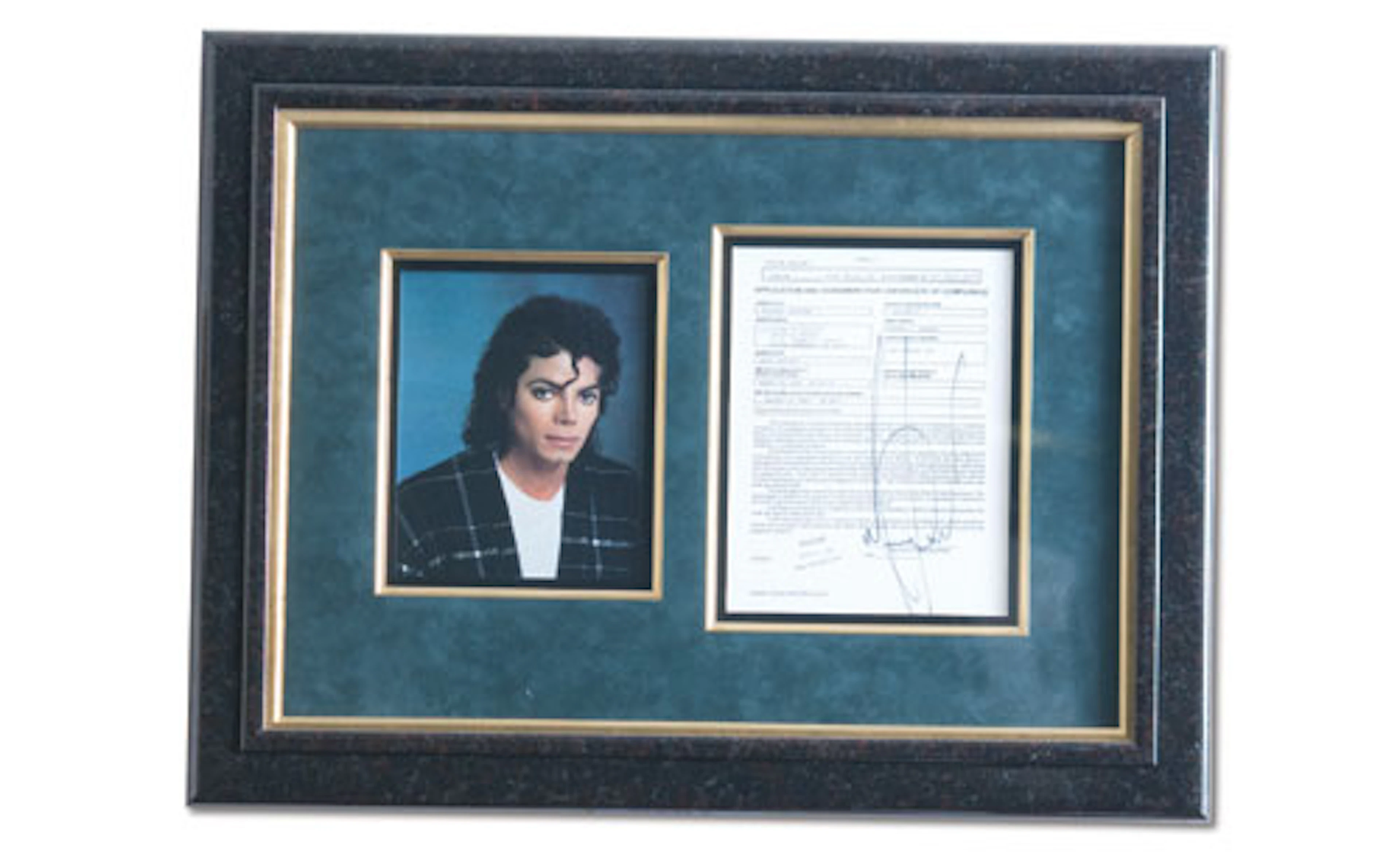 Michael Jackson Signed Contract and Photo