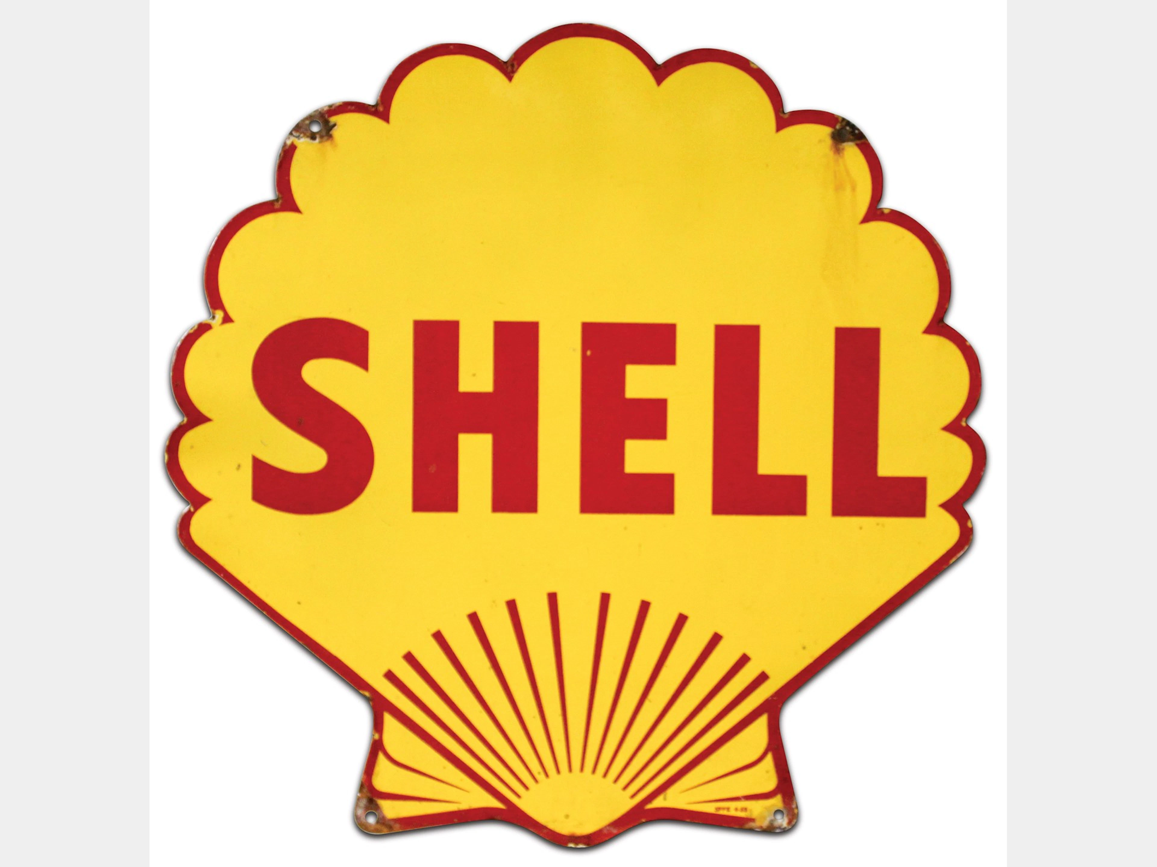 Shell Porcelain Sign, German