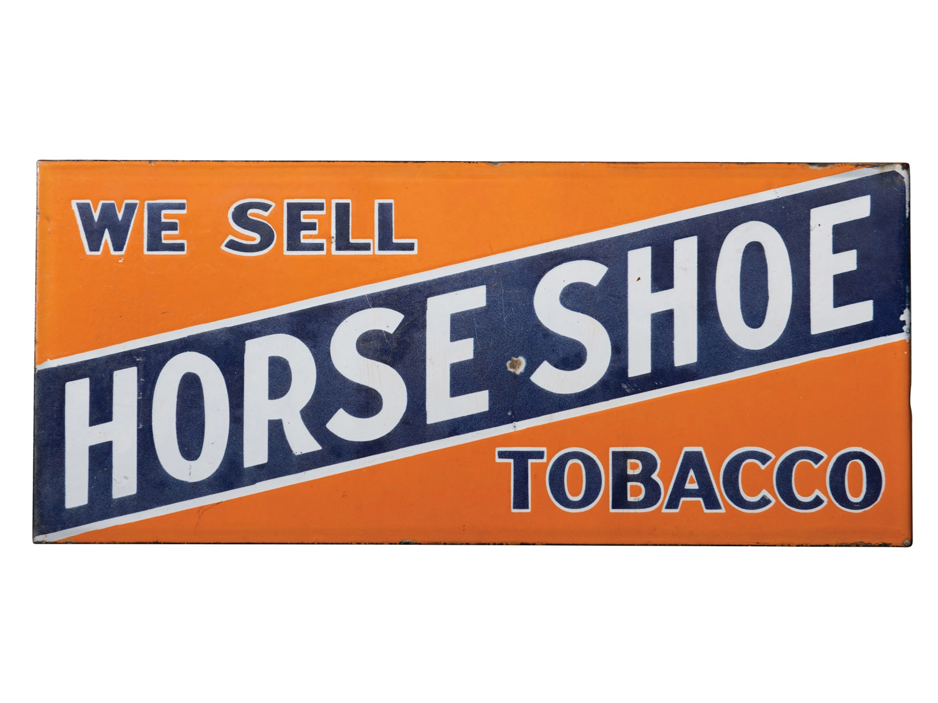 Horse Shoe Tobacco Double-Sided Porcelain Flange Sign