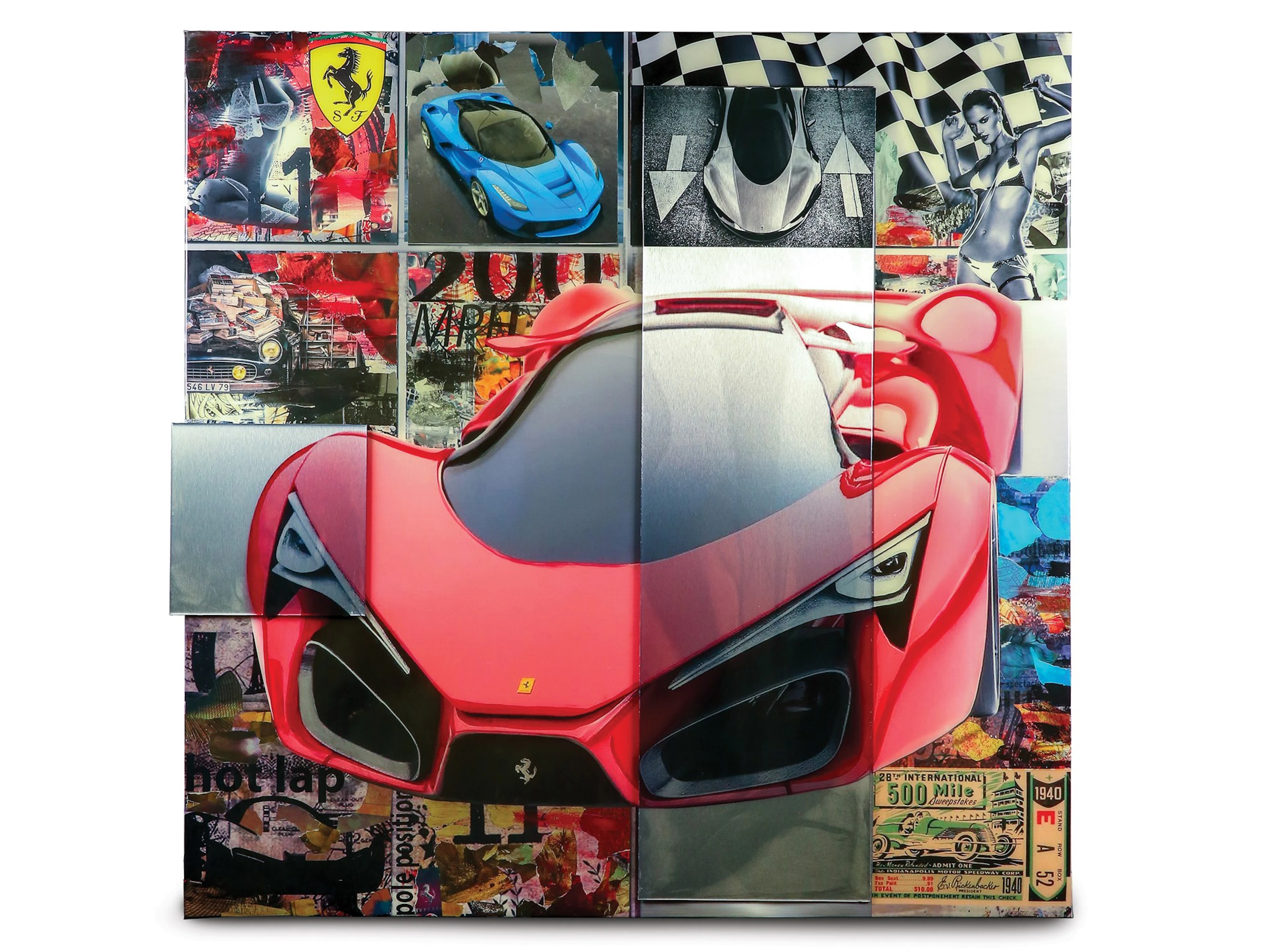 Ferrari Mixed Media Collage by DeVon