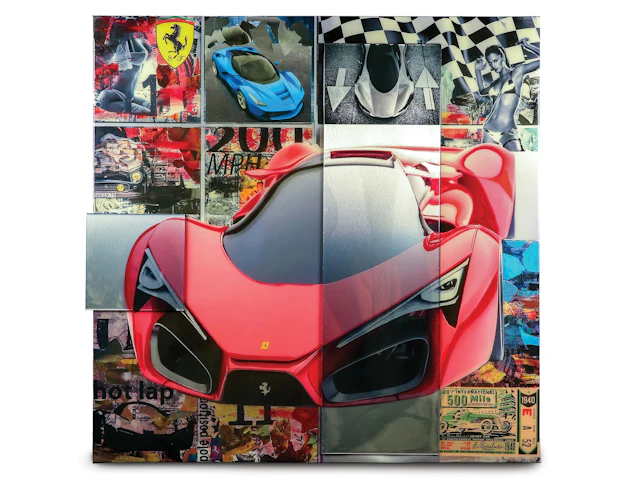 Ferrari Mixed Media Collage by DeVon