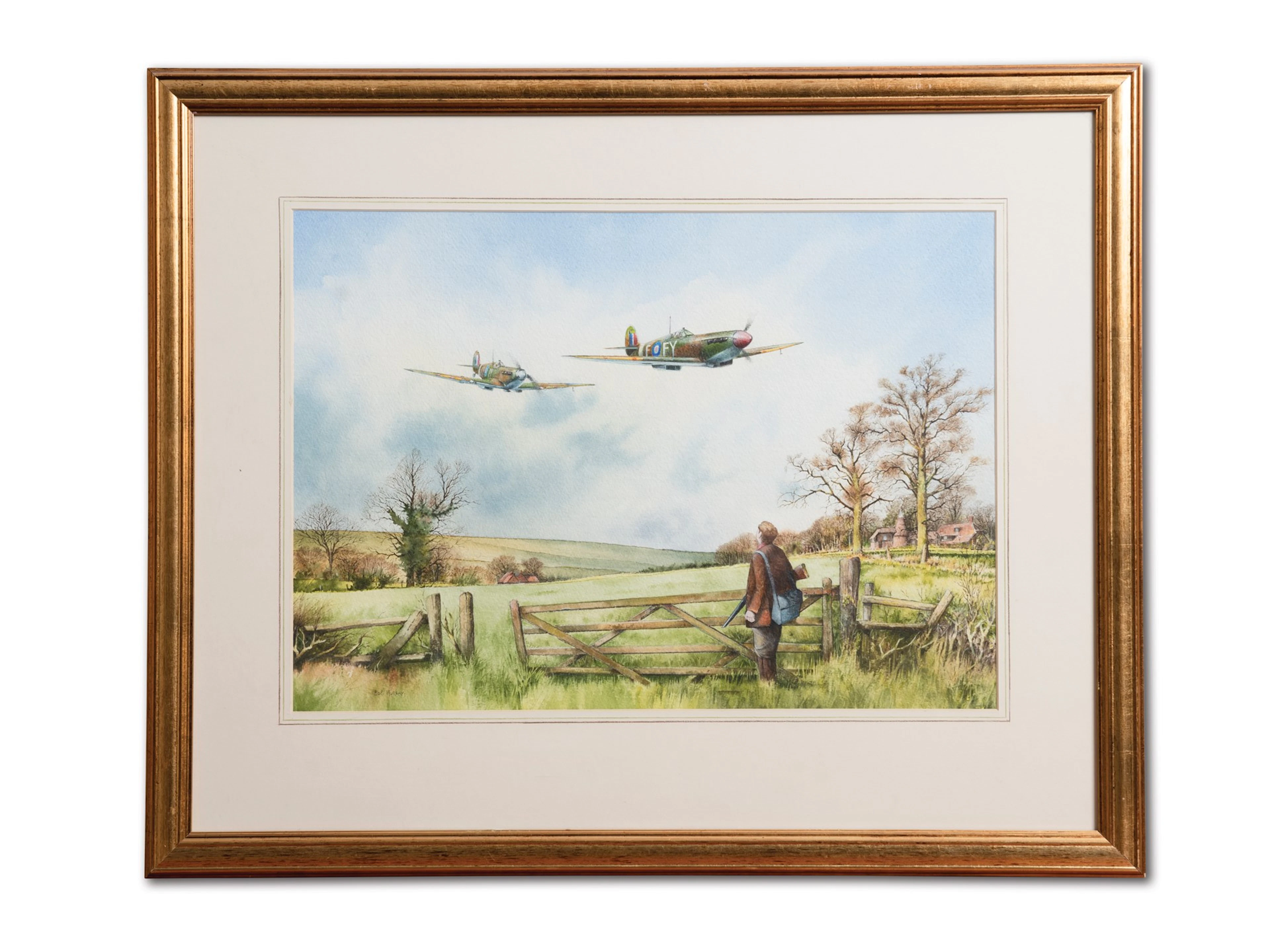 Spitfires over Field by Bob Murray