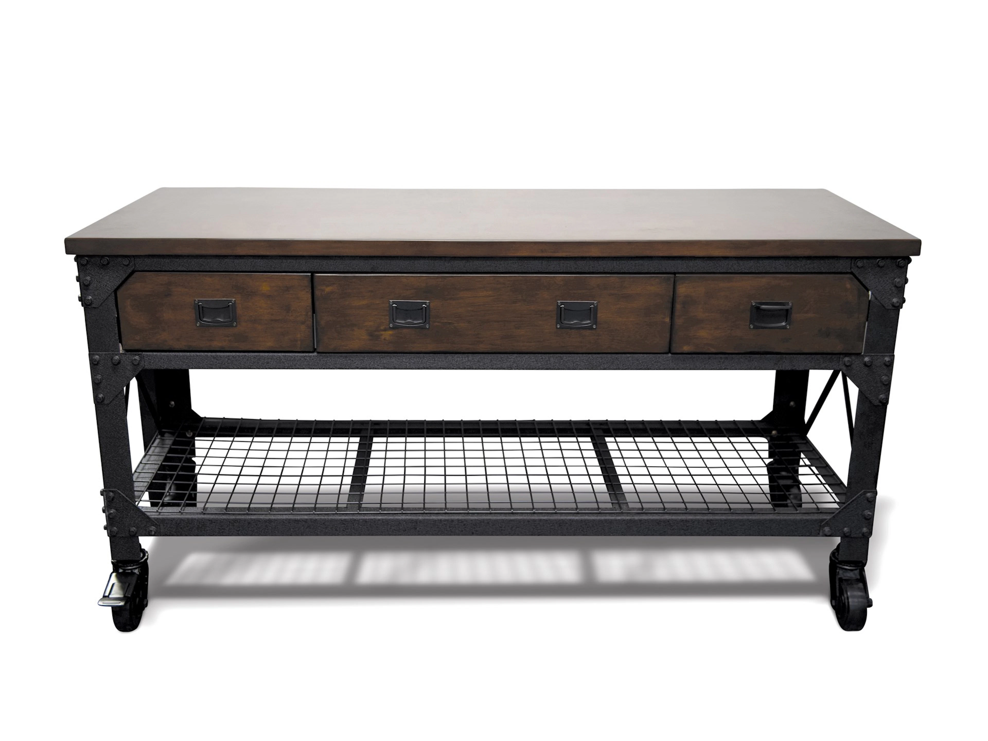 Industrial-Style Table with Drawers