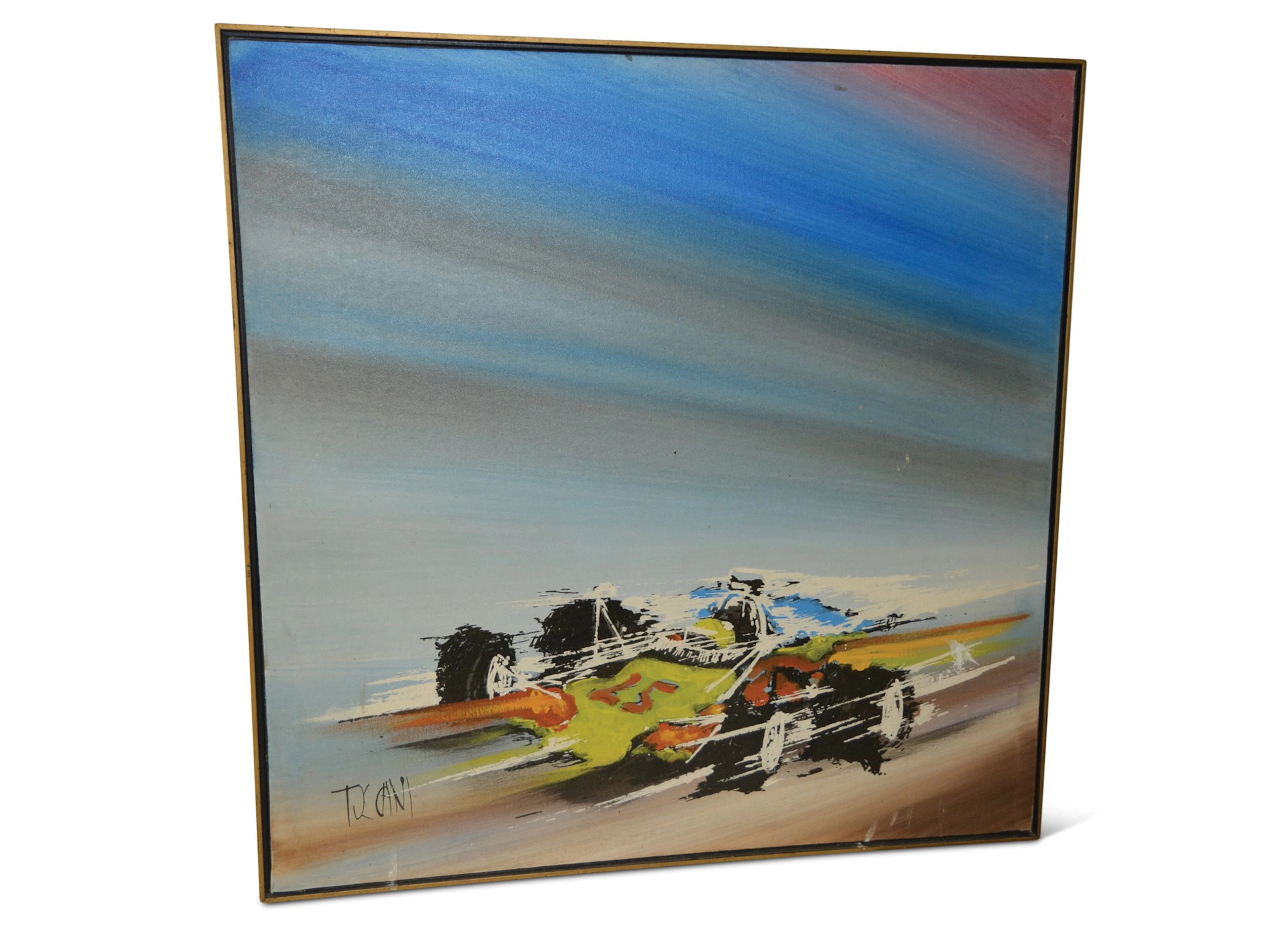 Abstract Indy Car Oil Painting on Canvas