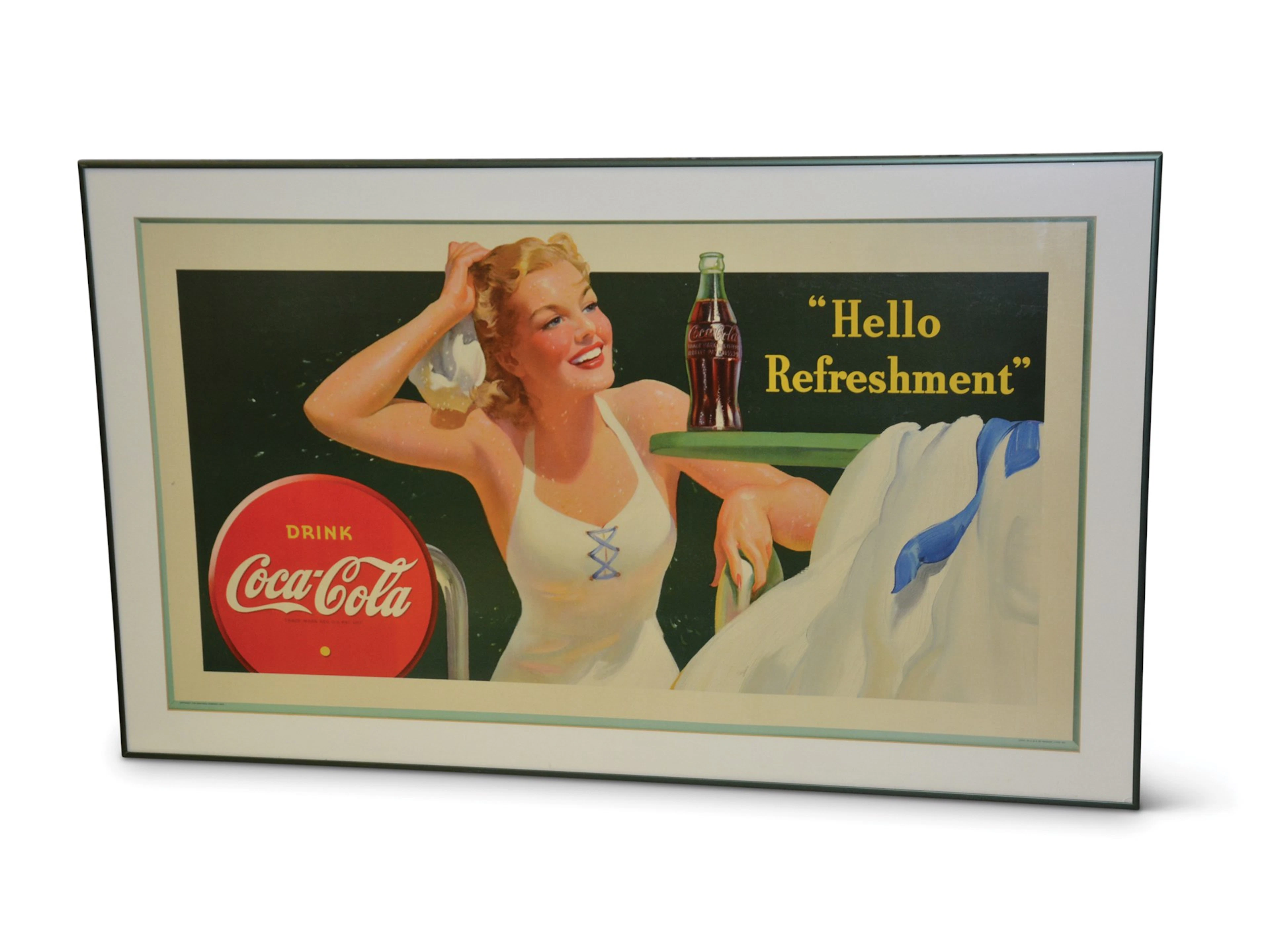 Drink Coca-Cola "Hello Refreshment" with Woman in Swimsuit Poster
