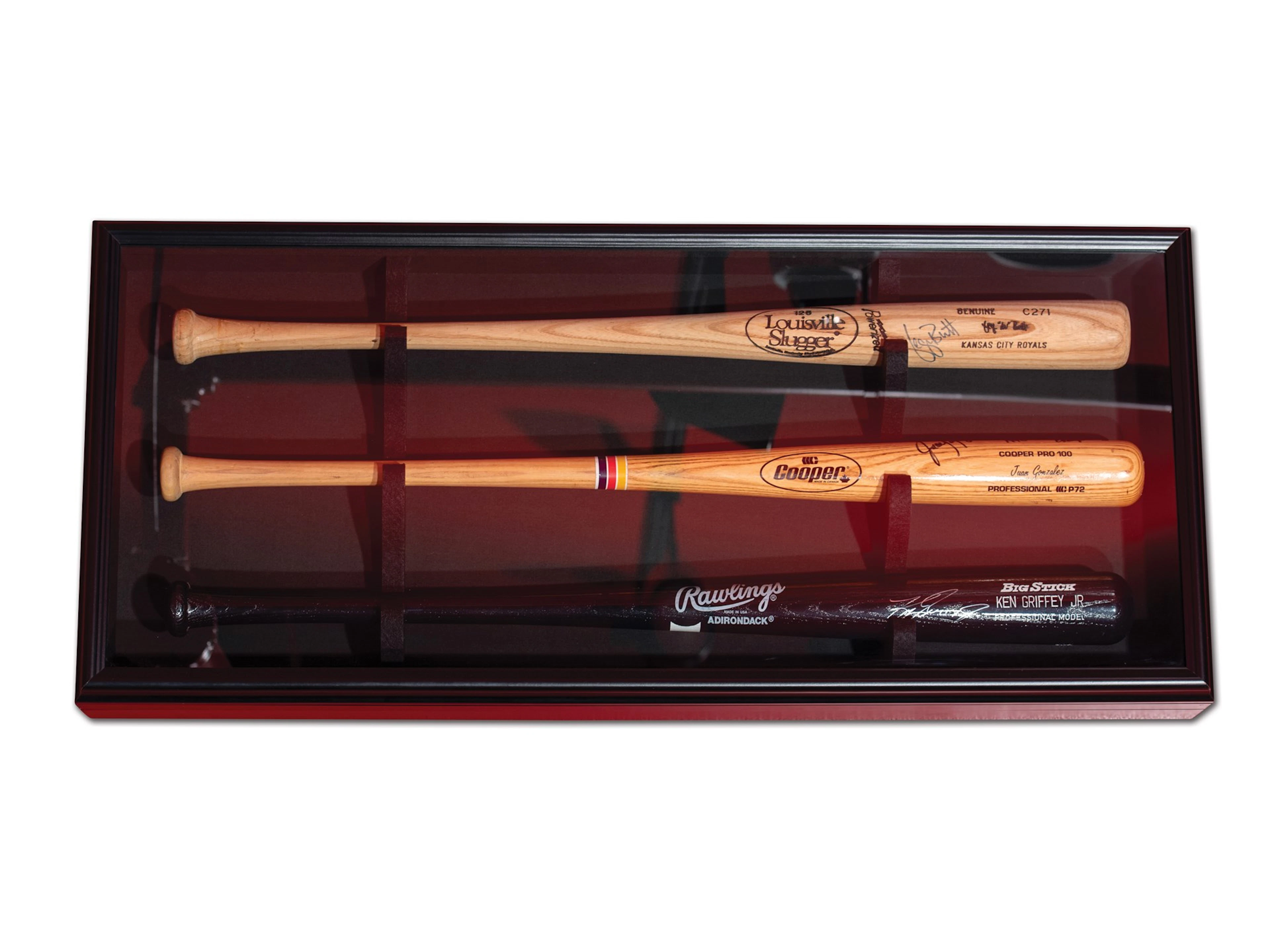 George Brett, Juan González, and Ken Griffey Jr. Autographed Baseball Bats