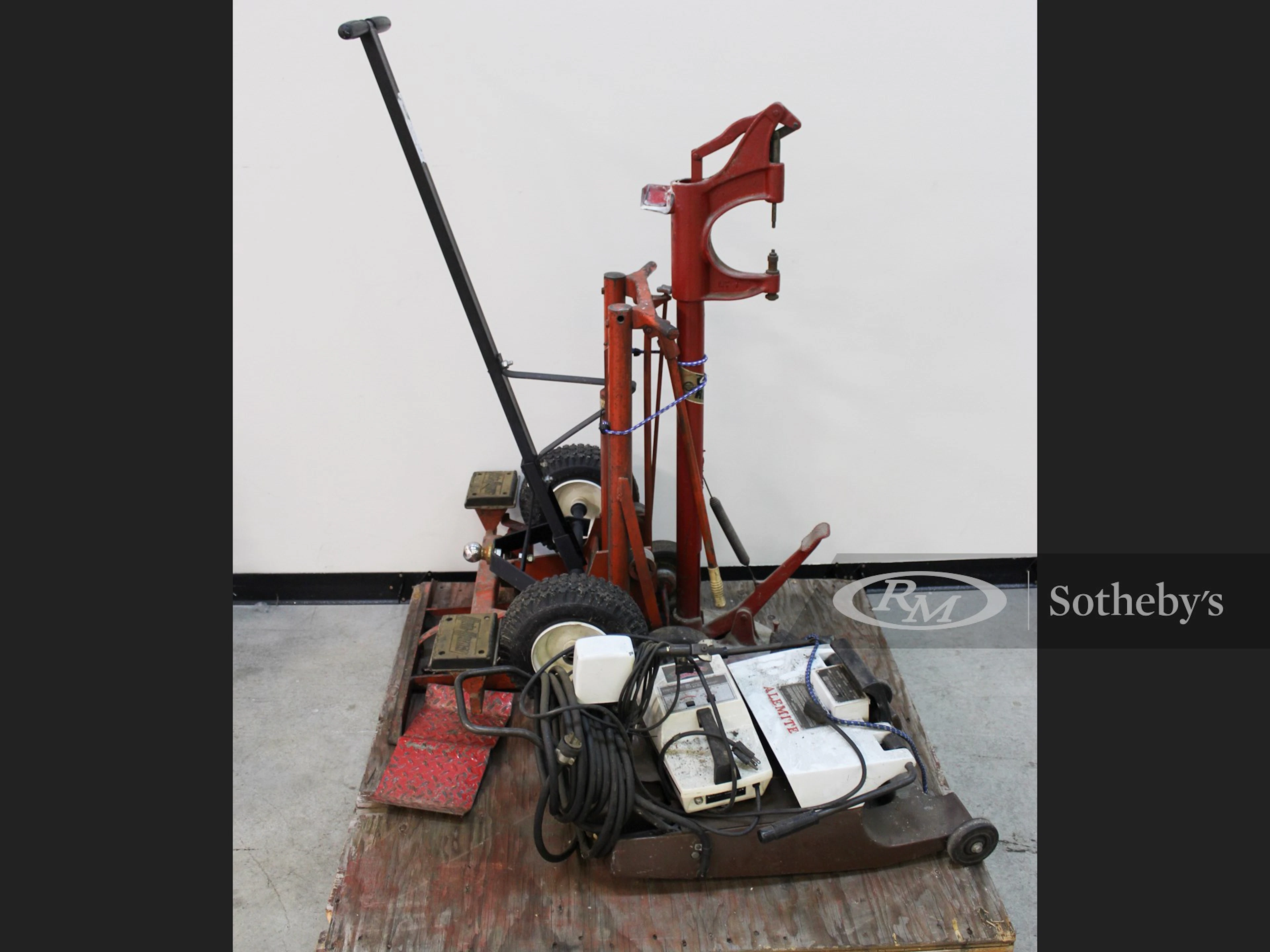 Vintage Garage and Shop Lot with Brake Shoe Riveter and Almite Wheel Balancer