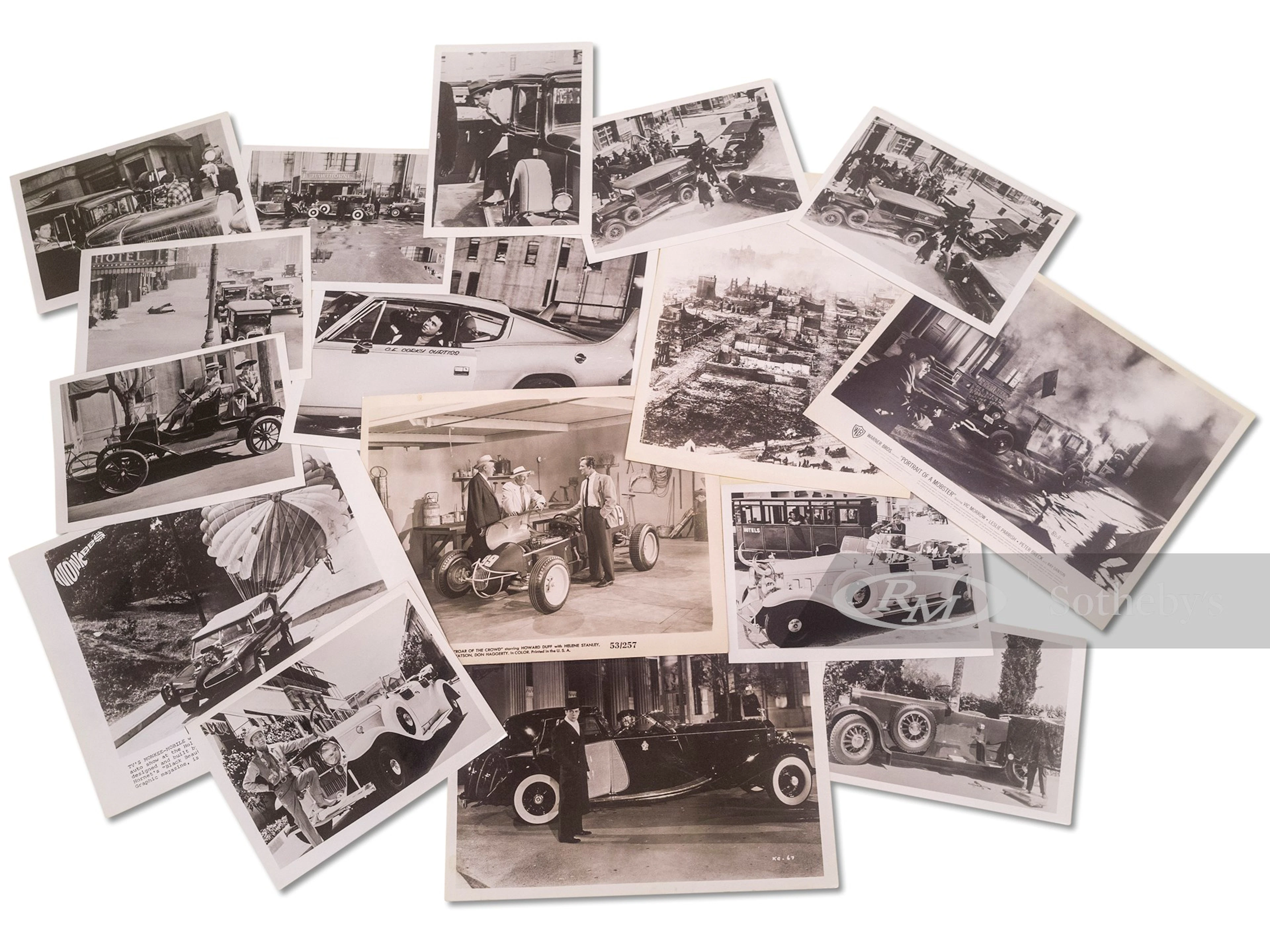 Assortment of Vintage Movie Car Photographs