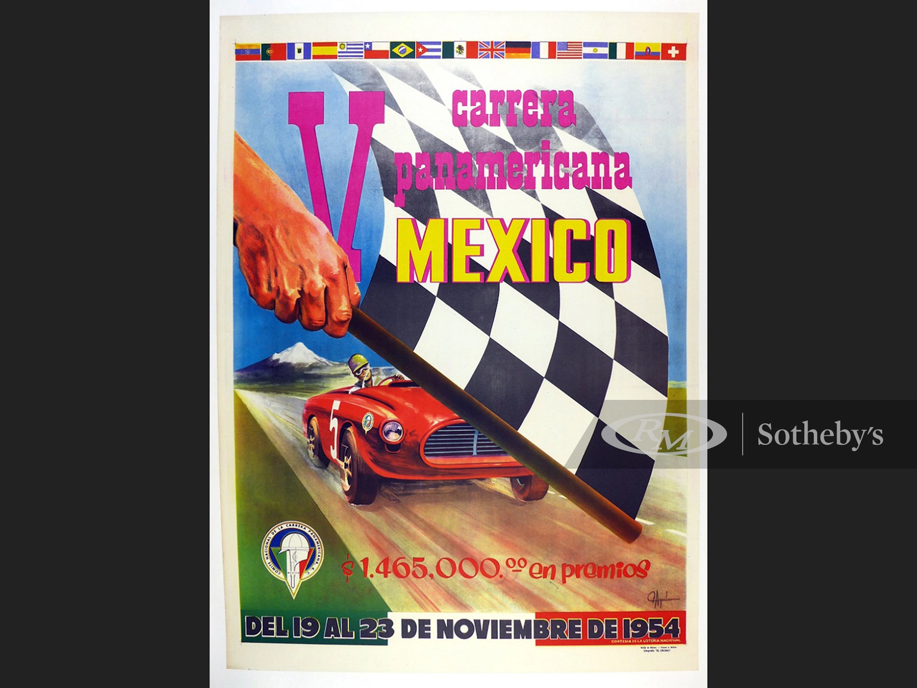V Carrera Panamericana, Mexico, Original Event Poster, 1954