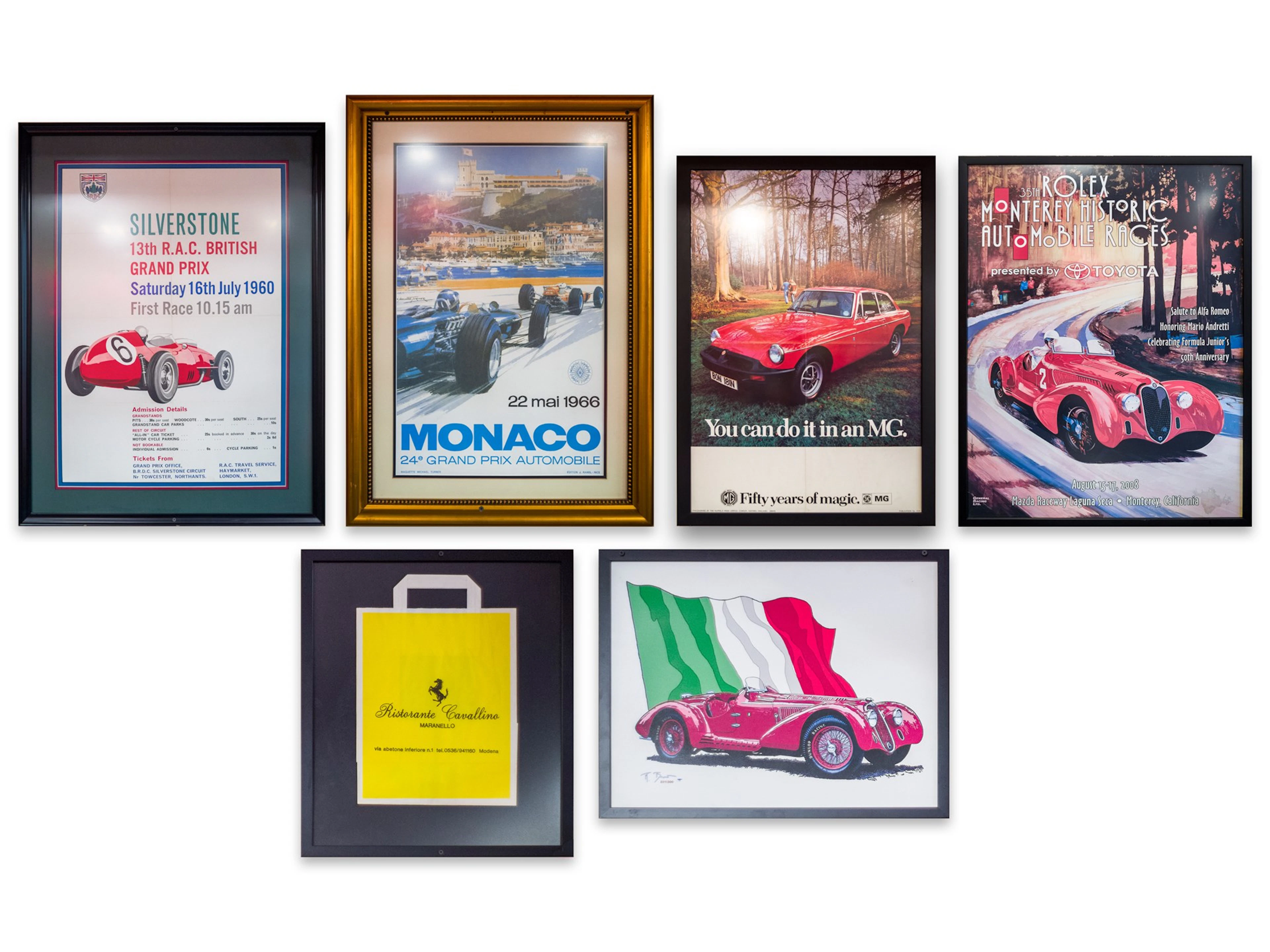 Vintage Silverstone Event Poster with Other Wall Décor