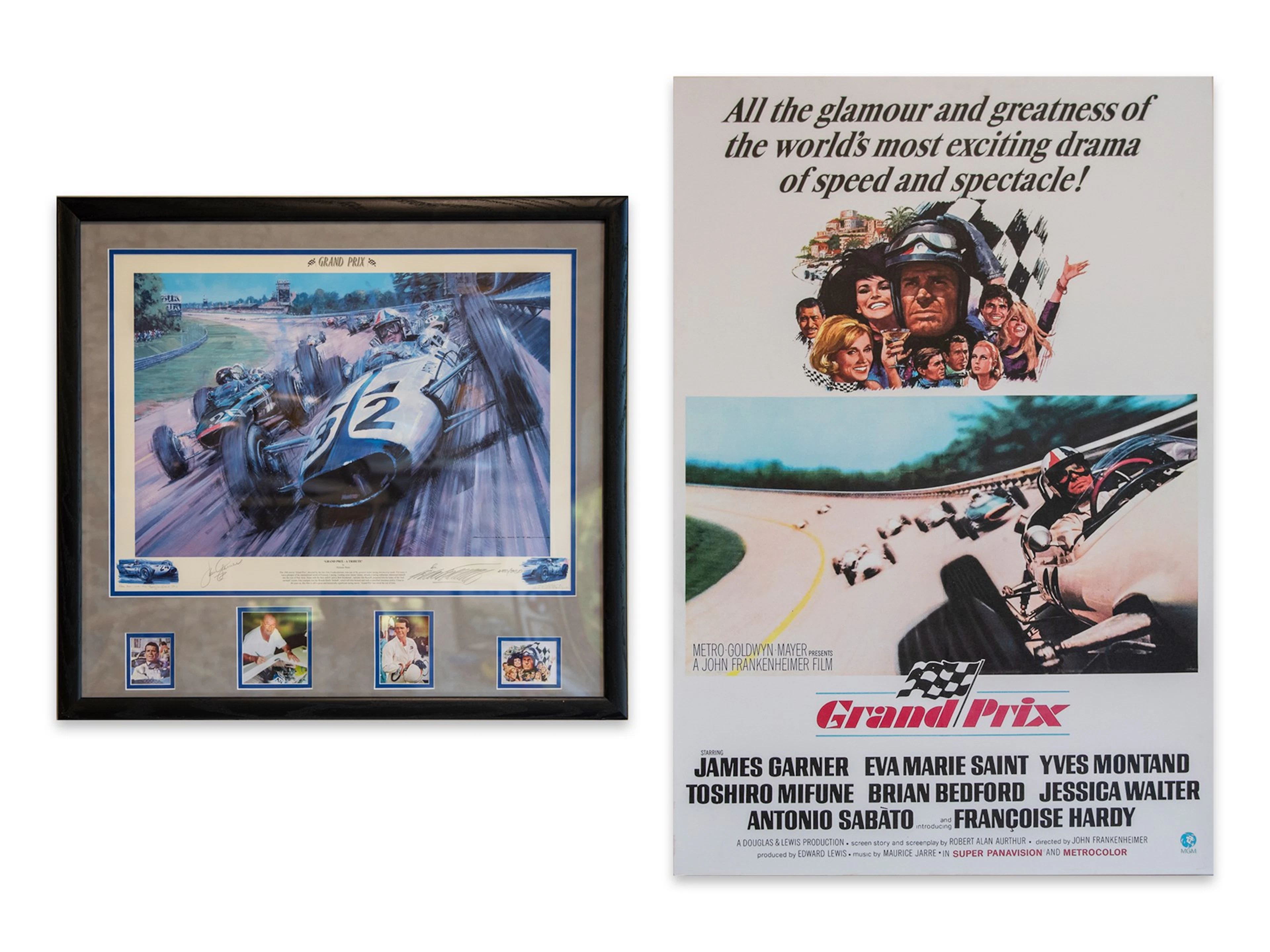 Grand Prix Framed Picture and Framed Movie Poster on Canvas