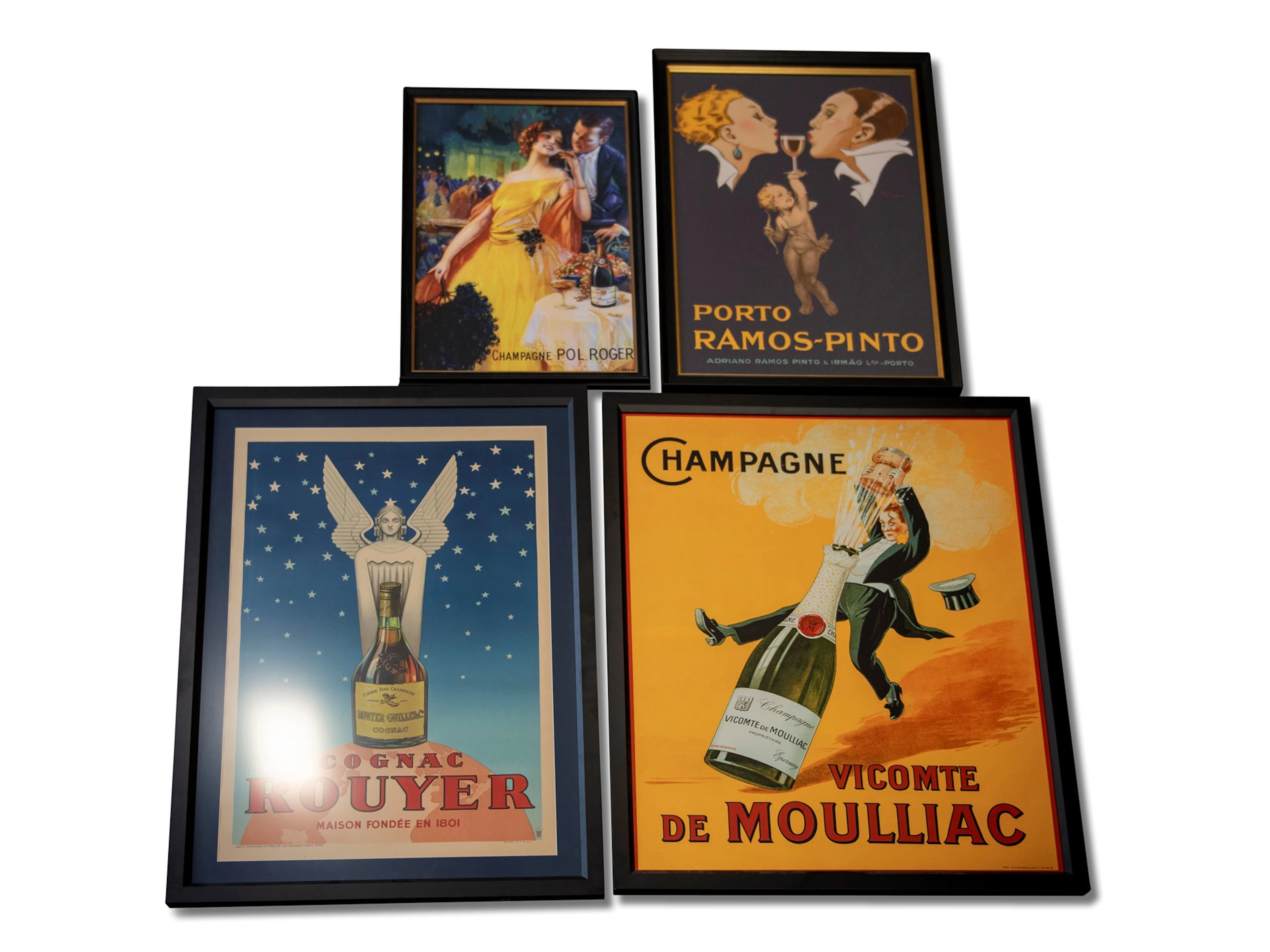 Cognac Rouyer Original Advertising Poster with Three Additional Prints