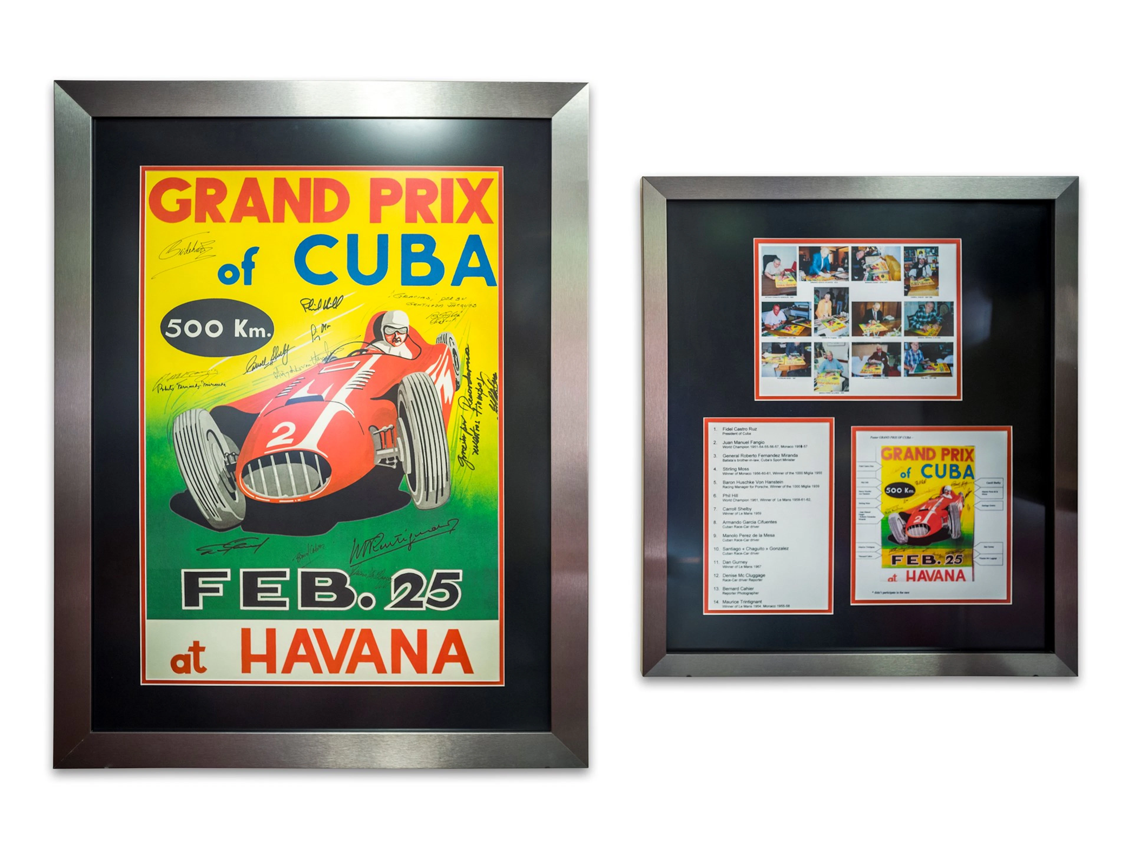 Havana Grand Prix Framed Signed Poster with Framed Documentation Poster