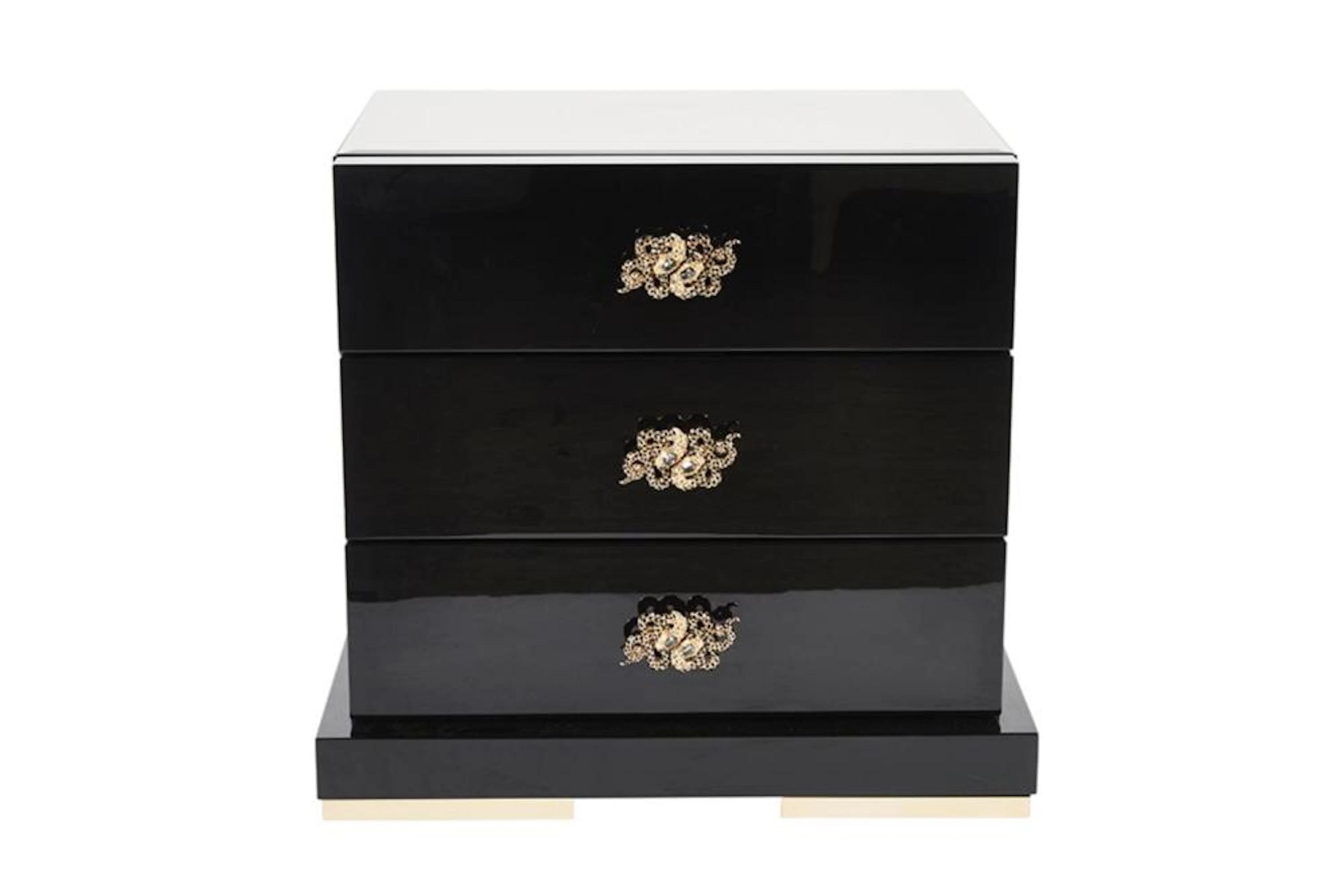 Roberto Cavalli Pair of Bedside Tables, Sahara Night Collectio