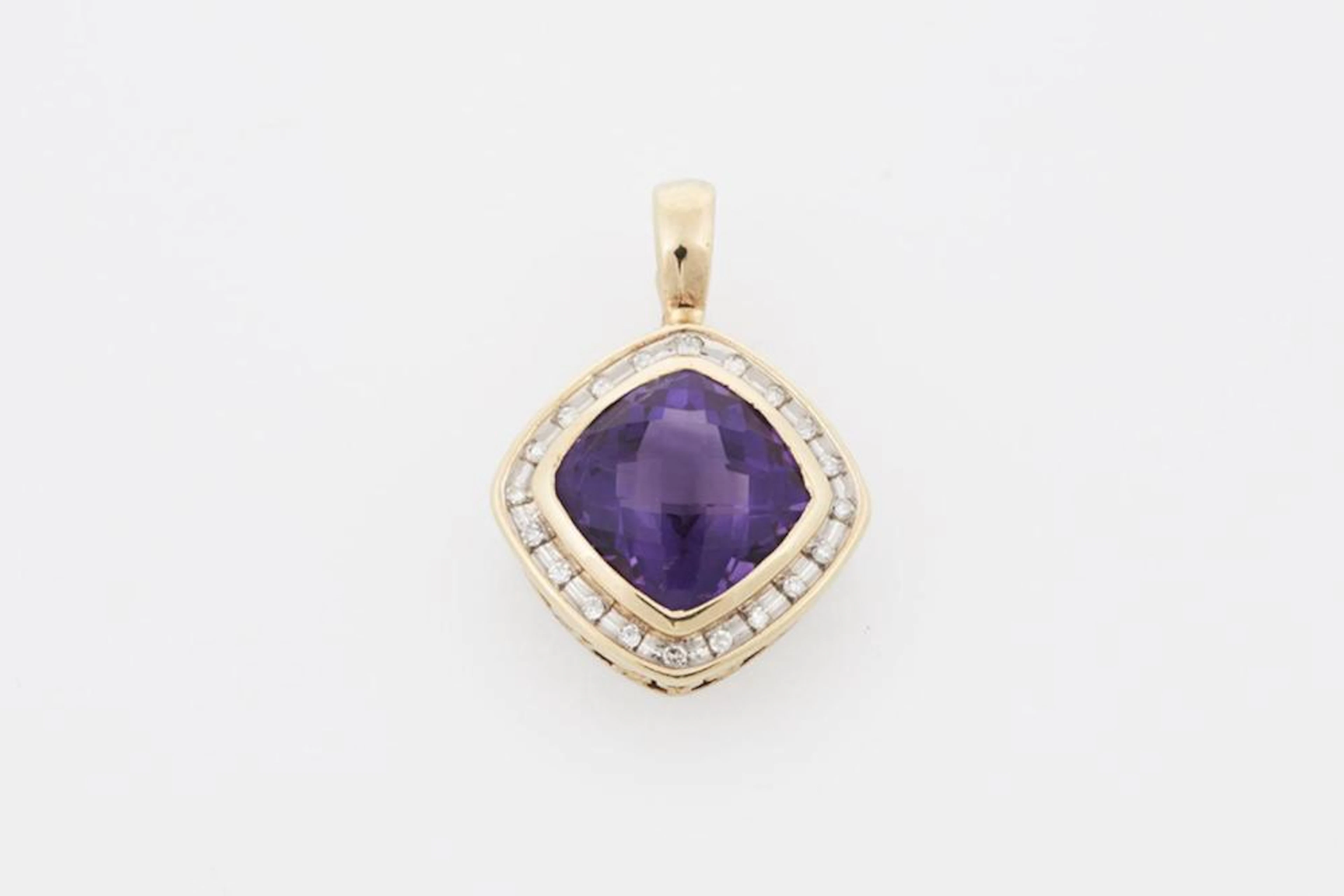 Amethyst and Diamond Pendant