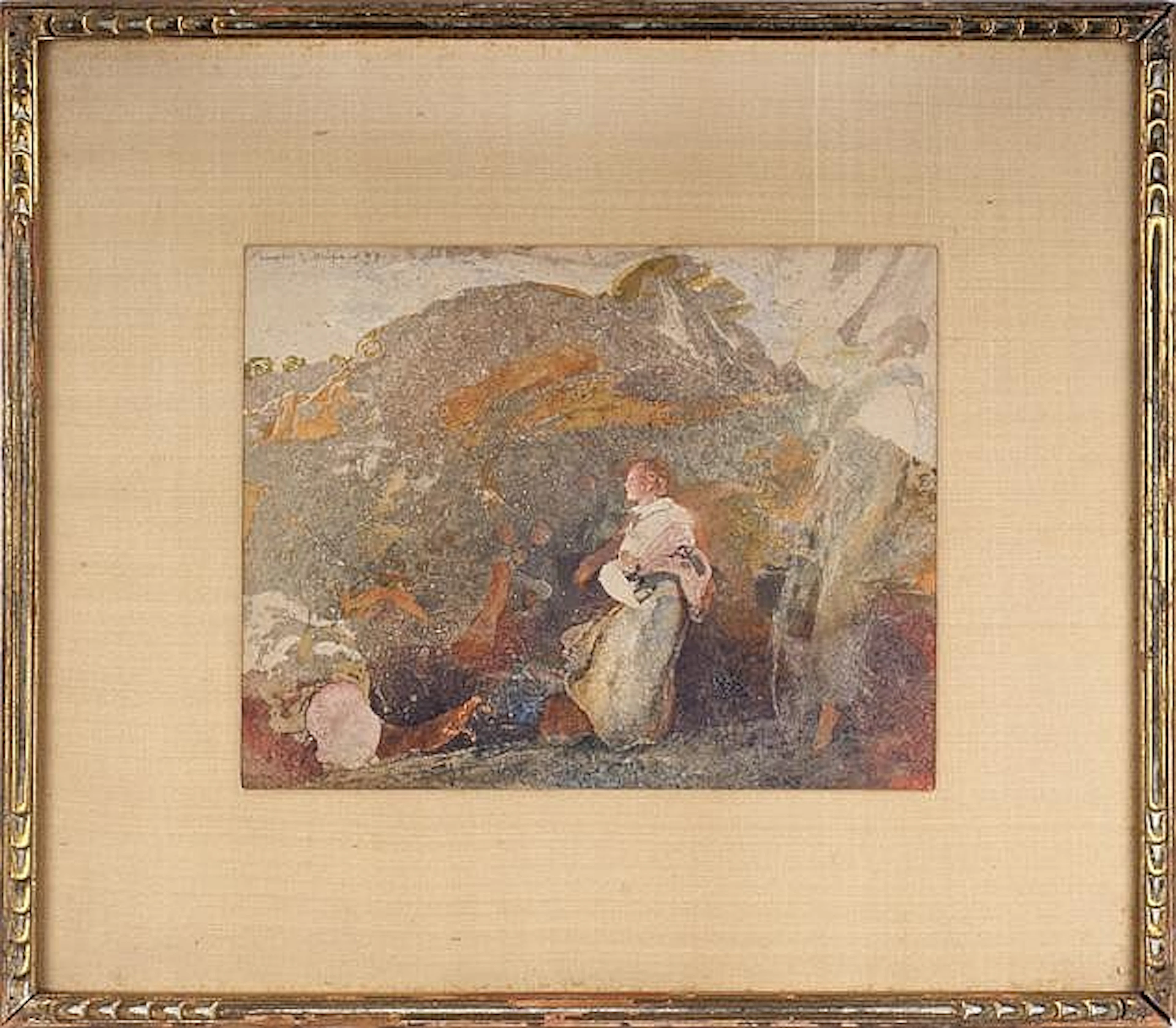 CHARLES S. CHAPMAN (AMERICAN 1879-1962). WOMAN WATCHED OVER BY A SPIRIT.