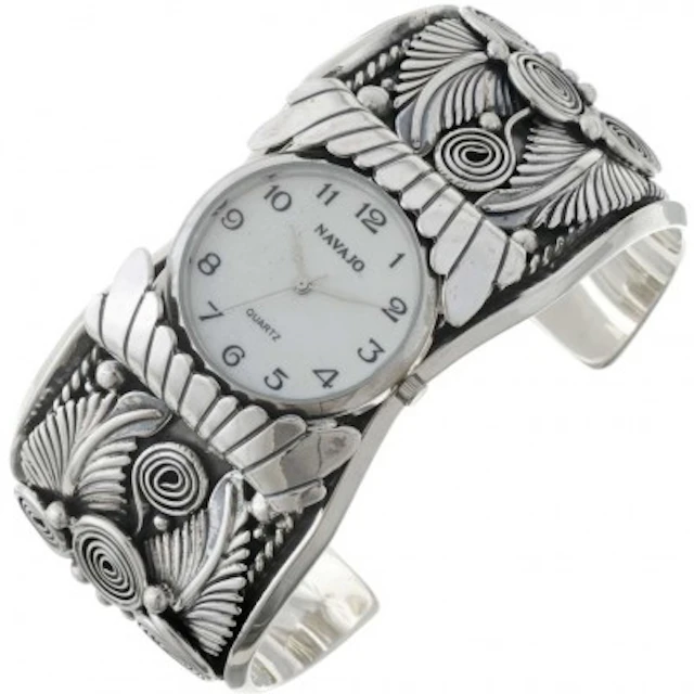 Native American Watch Cuff Handmade All Sterling Silver