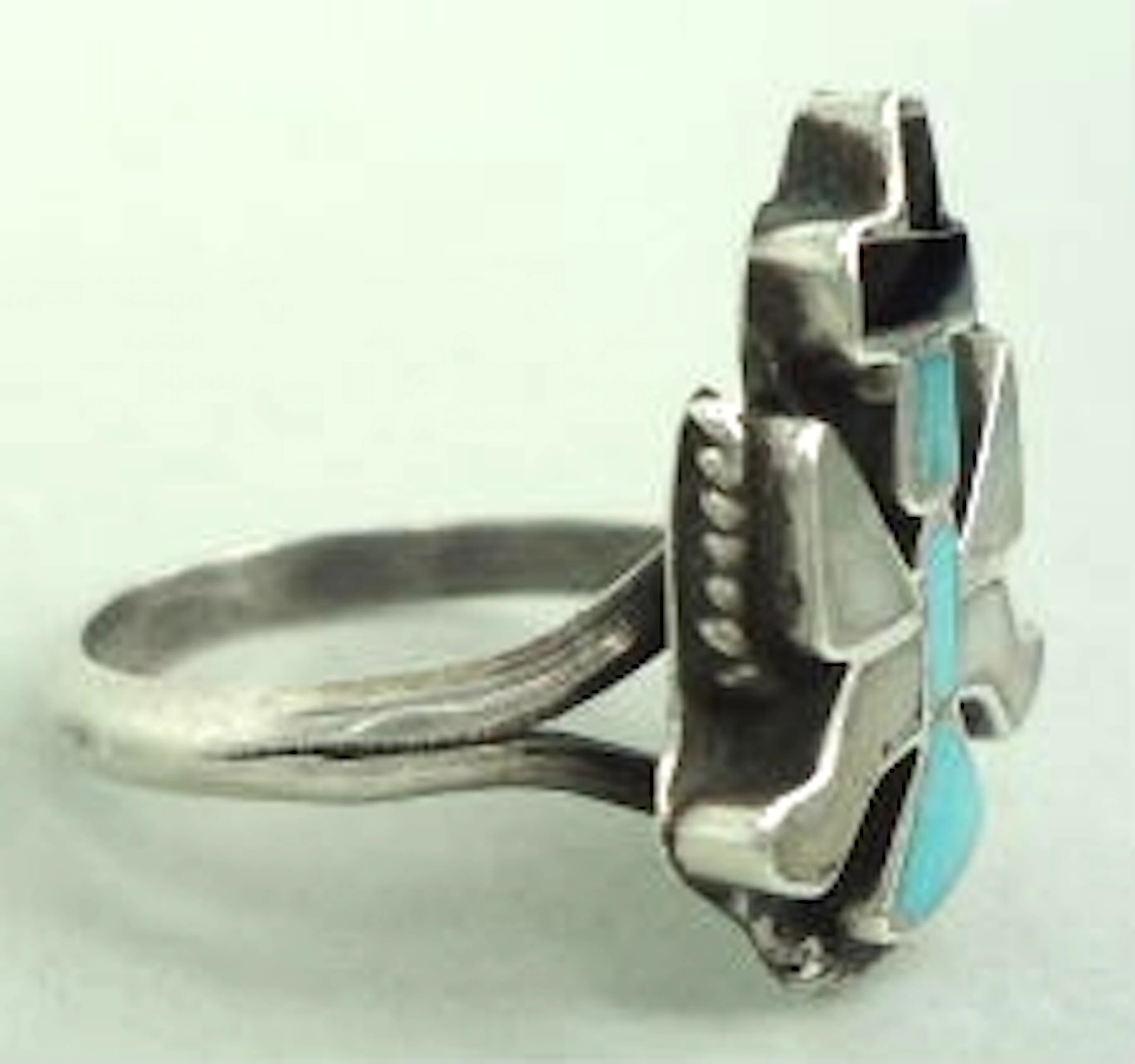 Vintage Zuni Multistone Inlay Knifewing Ring