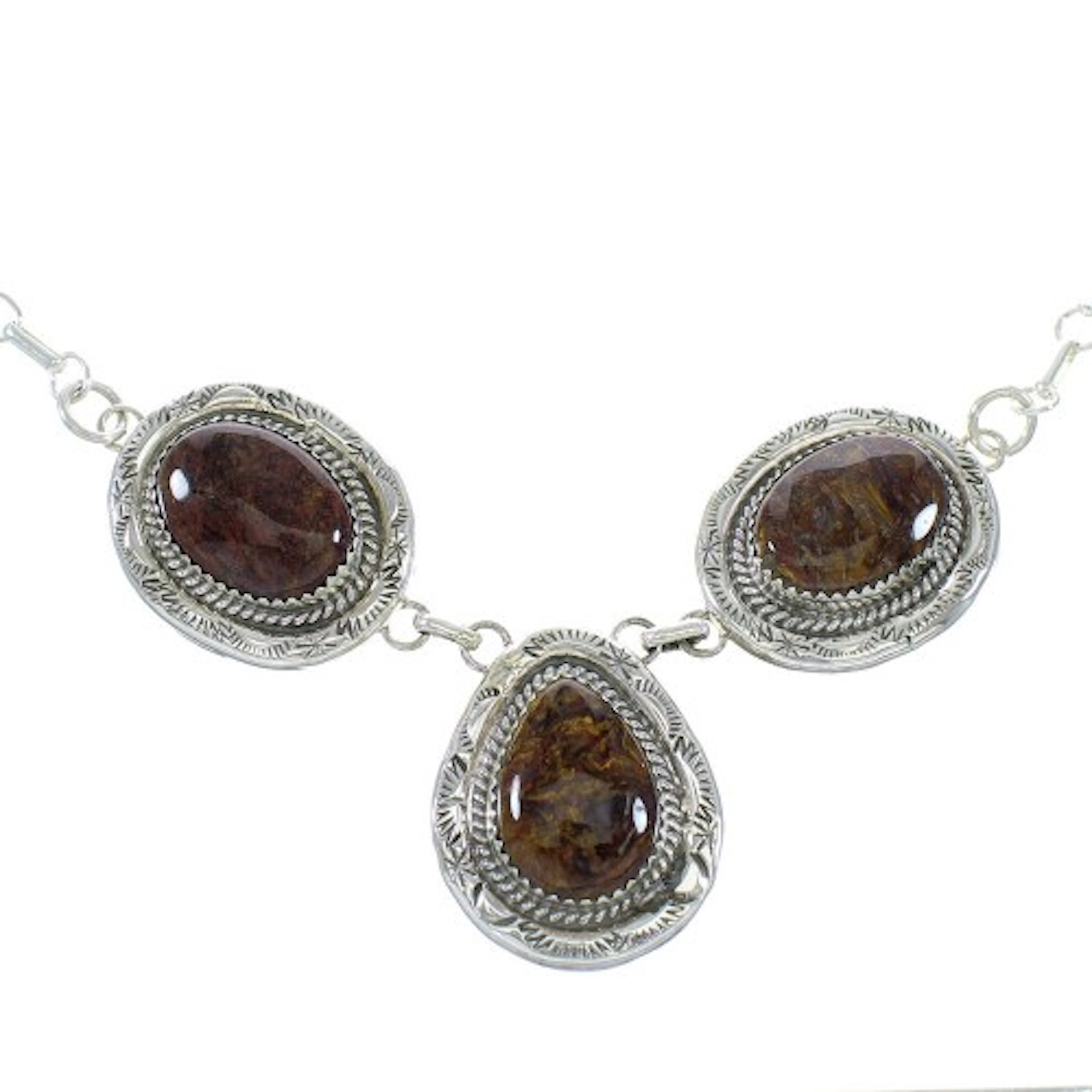 Authentic Sterling Silver Pietersite Navajo Link Necklace