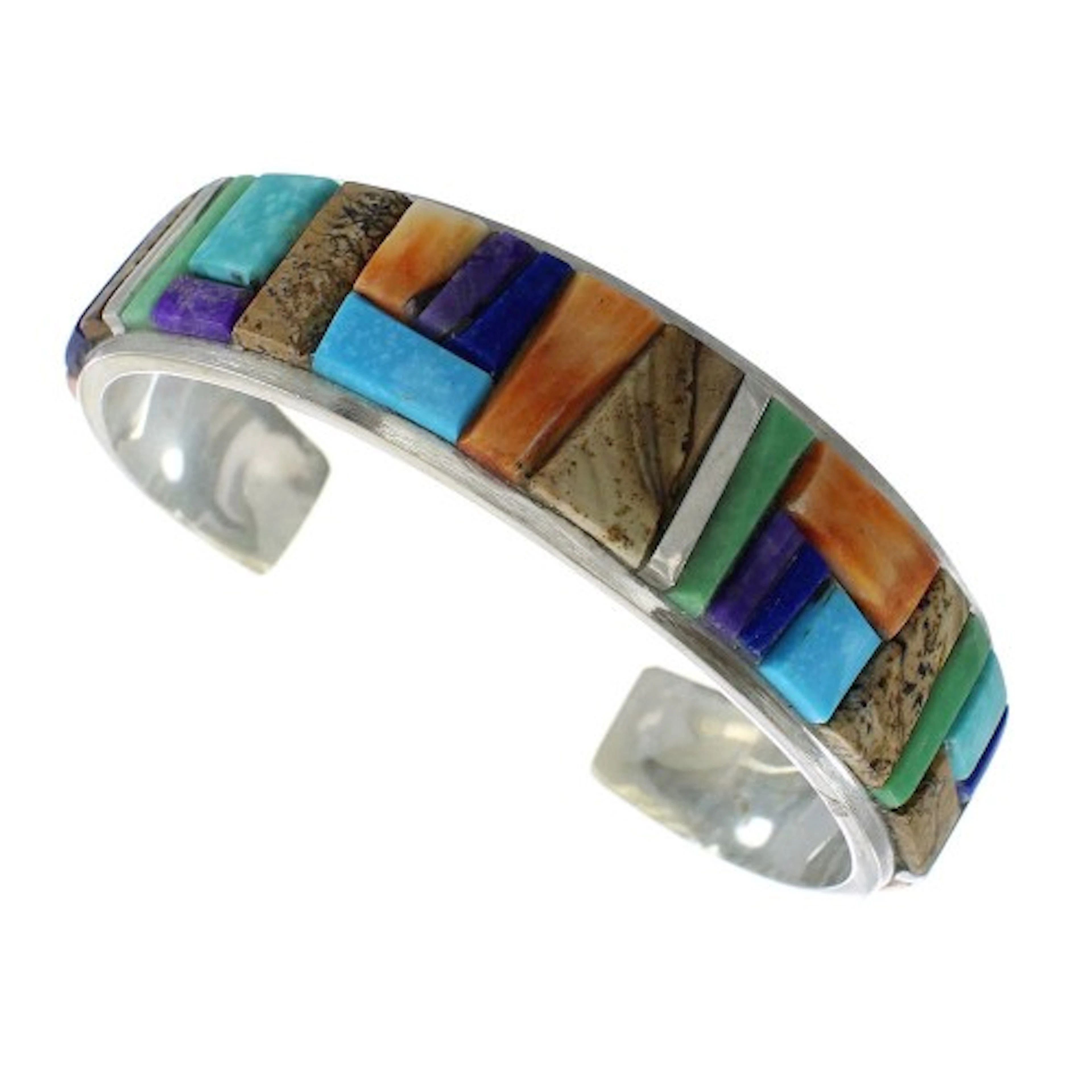Sterling Silver Native American Multicolor Cuff Bracelet