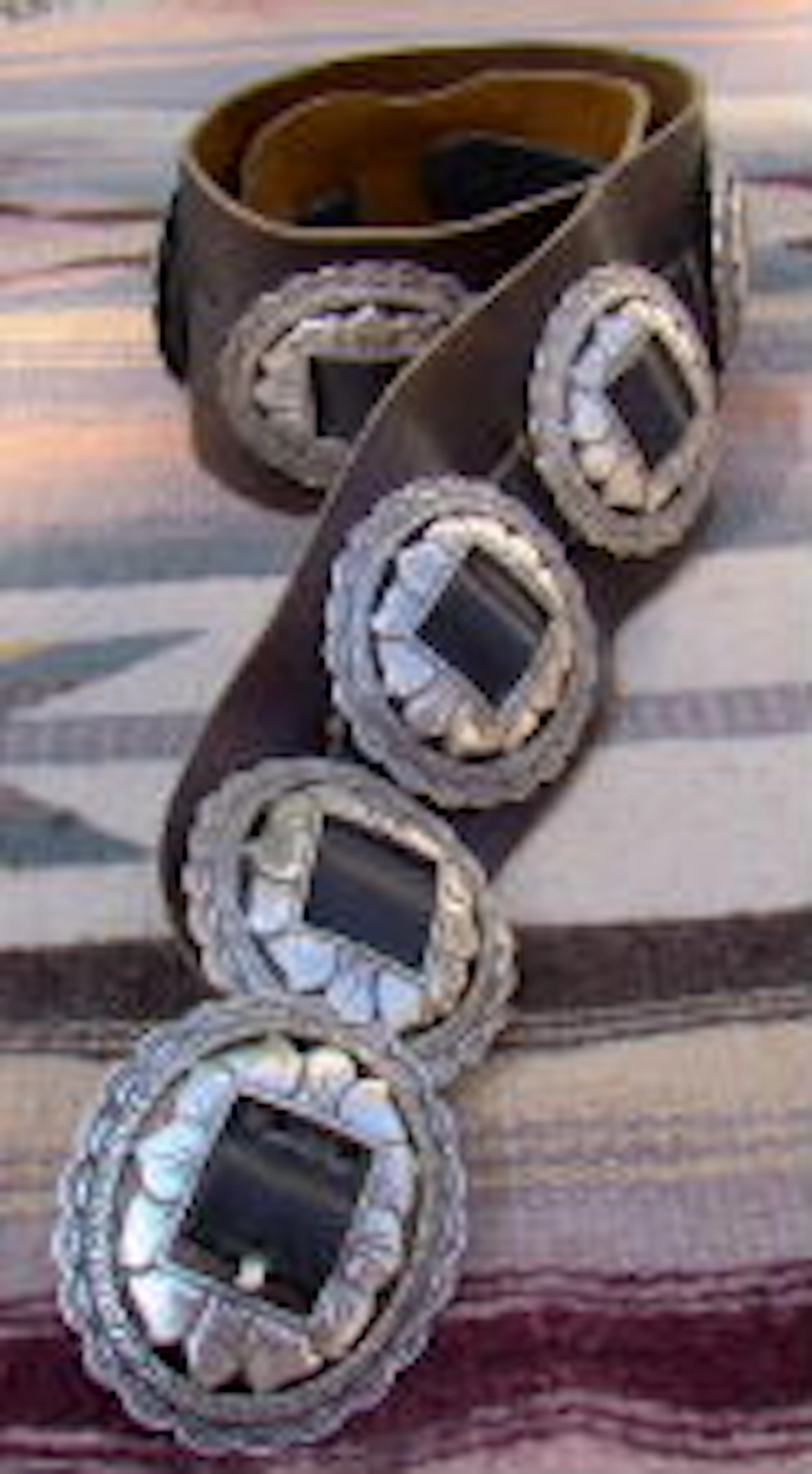 Lg Heavy 11pc Decorated Cast Silver "lord Of The Rings" Concho Belt
