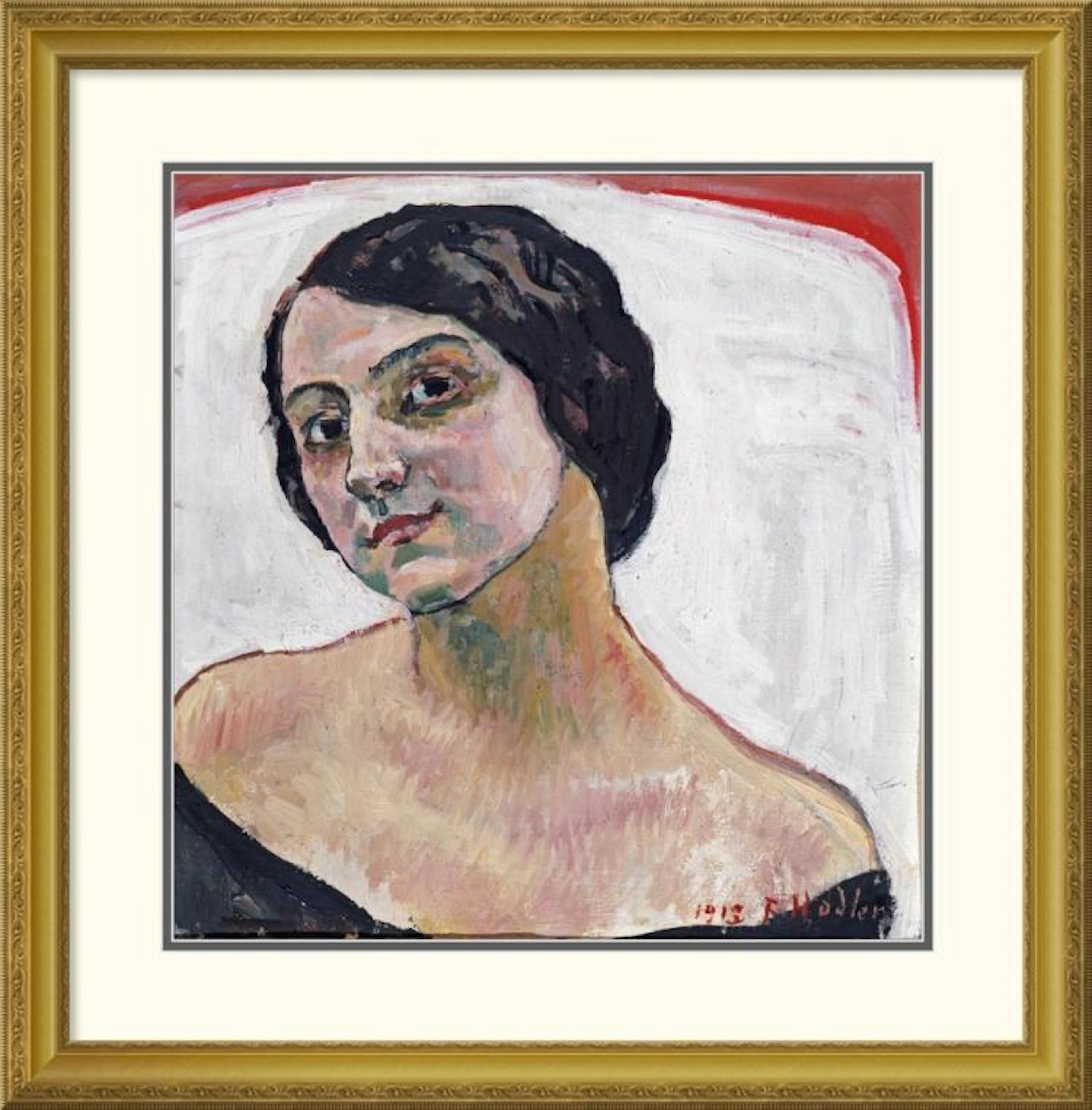 FERDINAND HODLER - WOMAN WITH BROWN HAIR