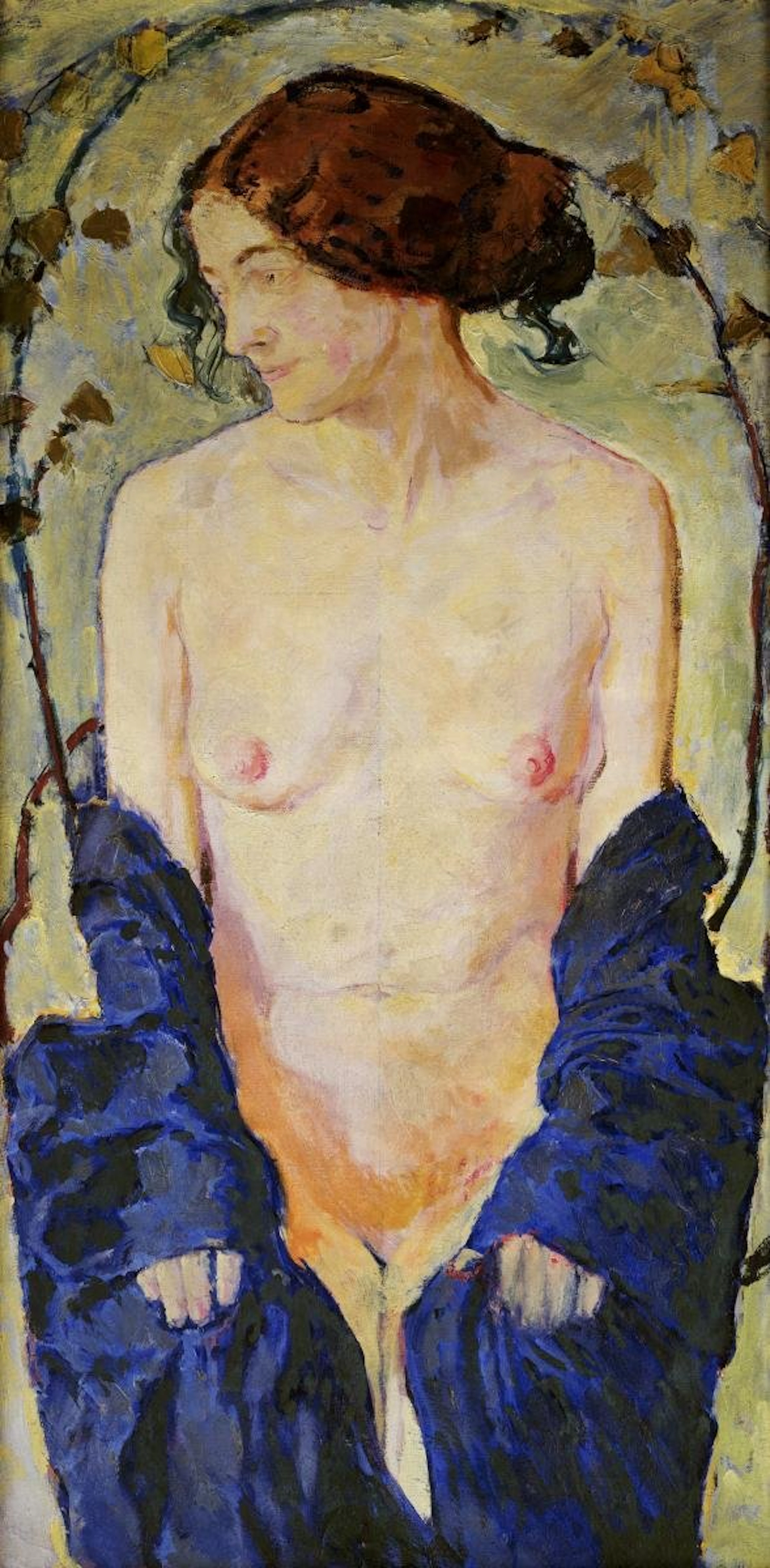 KOLOMAN MOSER - STANDING NUDE WITH BLUE ROBE