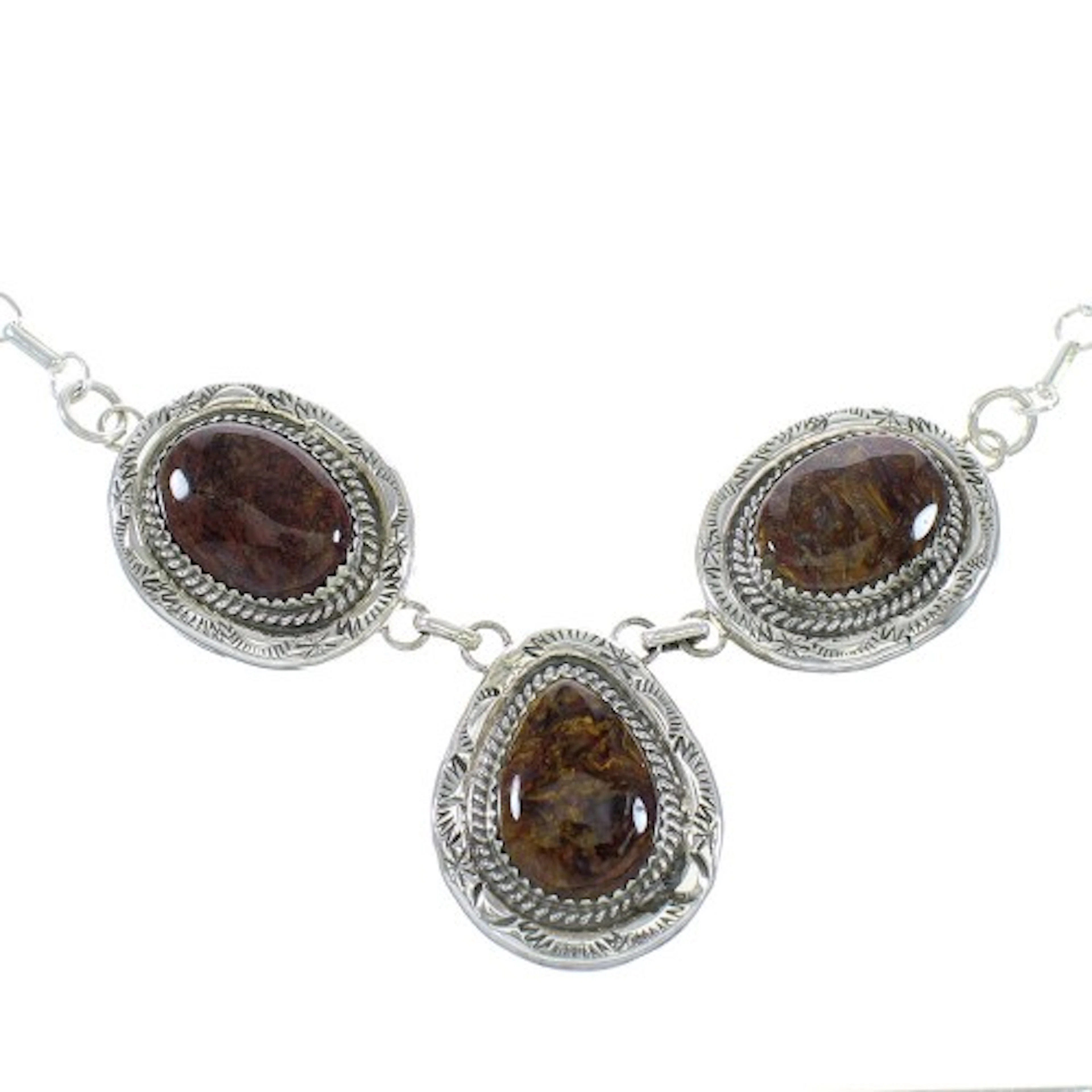 Authentic Sterling Silver Pietersite Navajo Link Necklace