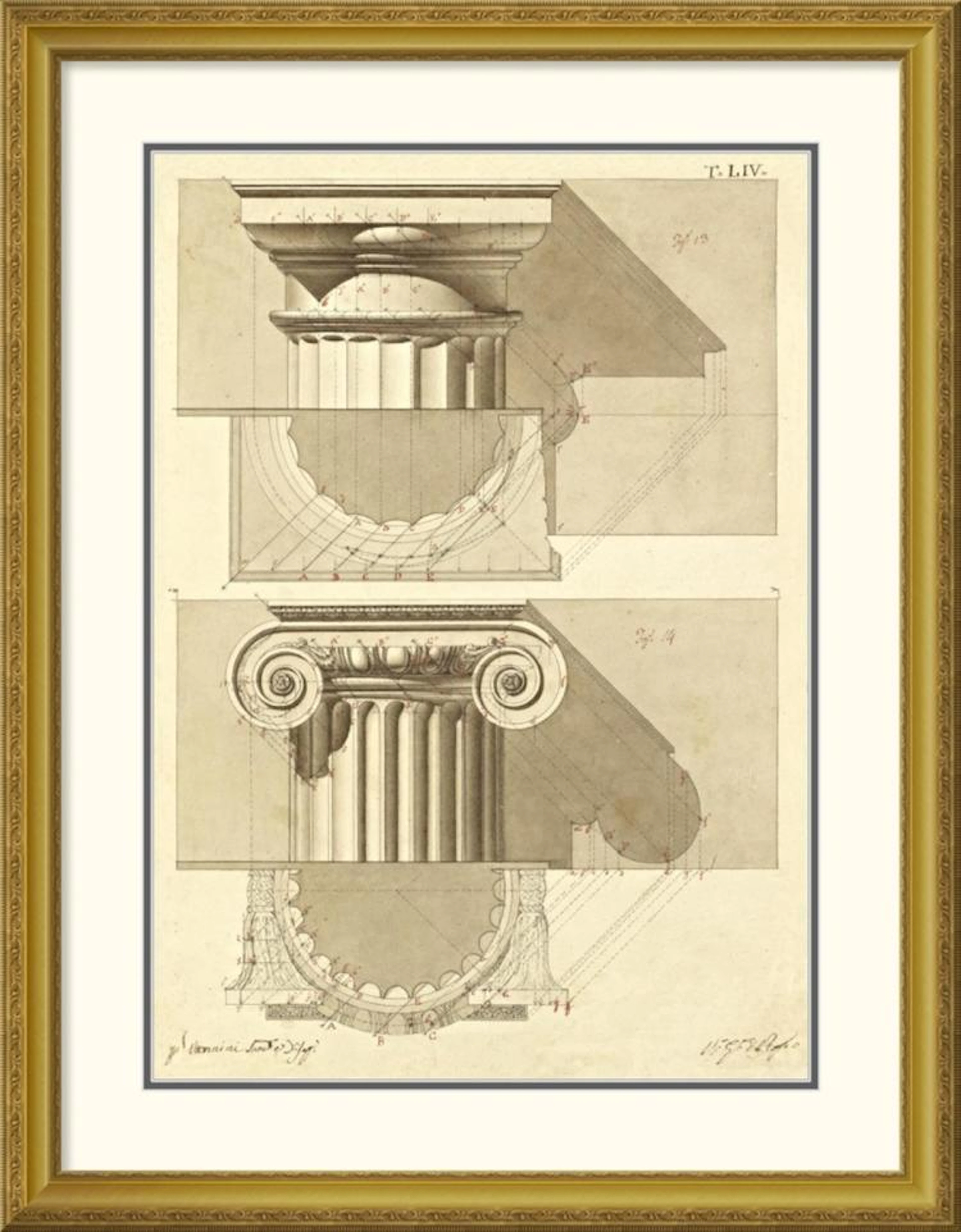 Giuseppe Vannini - Plate 54 for Elements of Civil Architecture, ca. 1818-1850