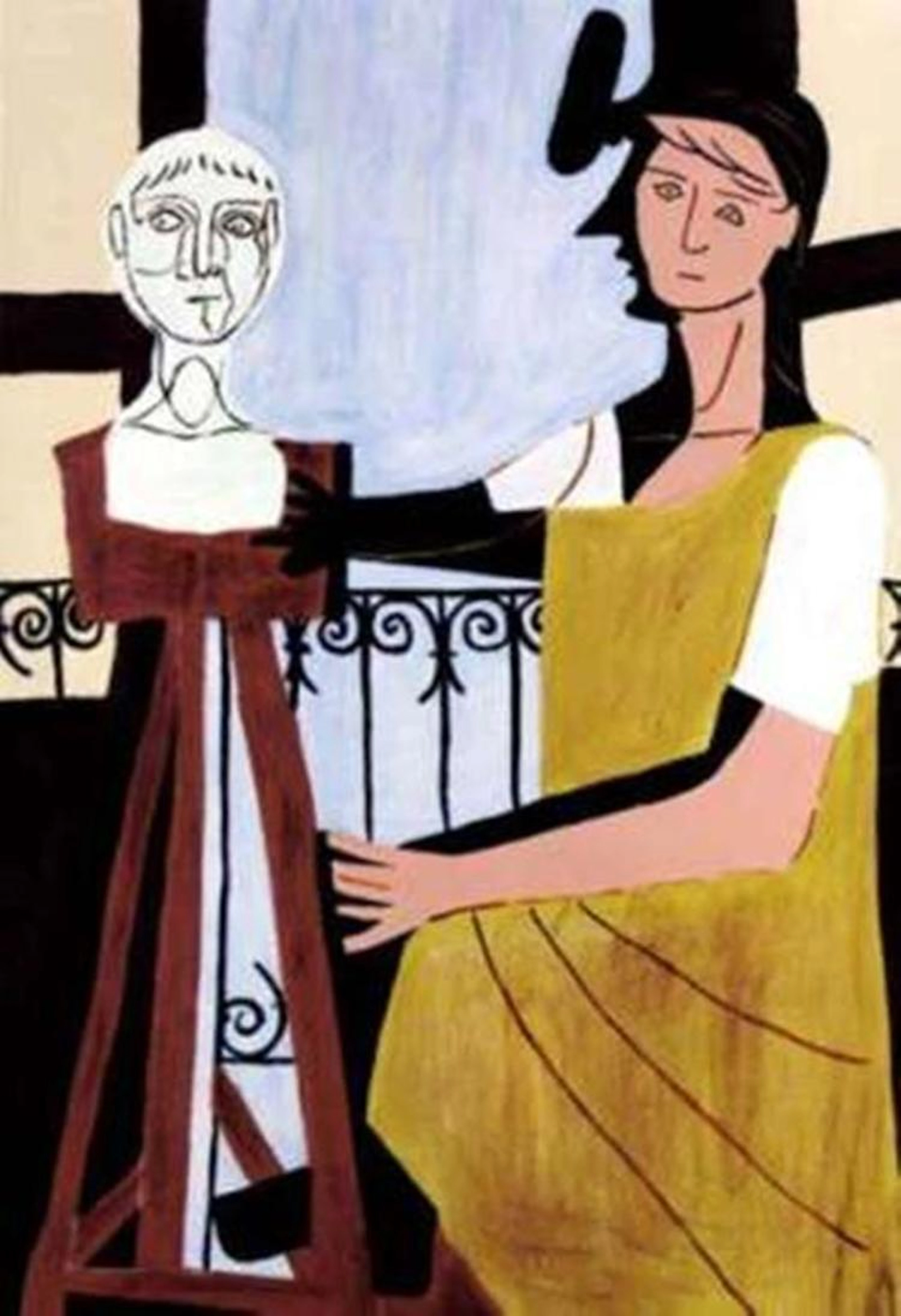 #44 Woman With Sculpture Pablo Picasso Estate Signed Giclee