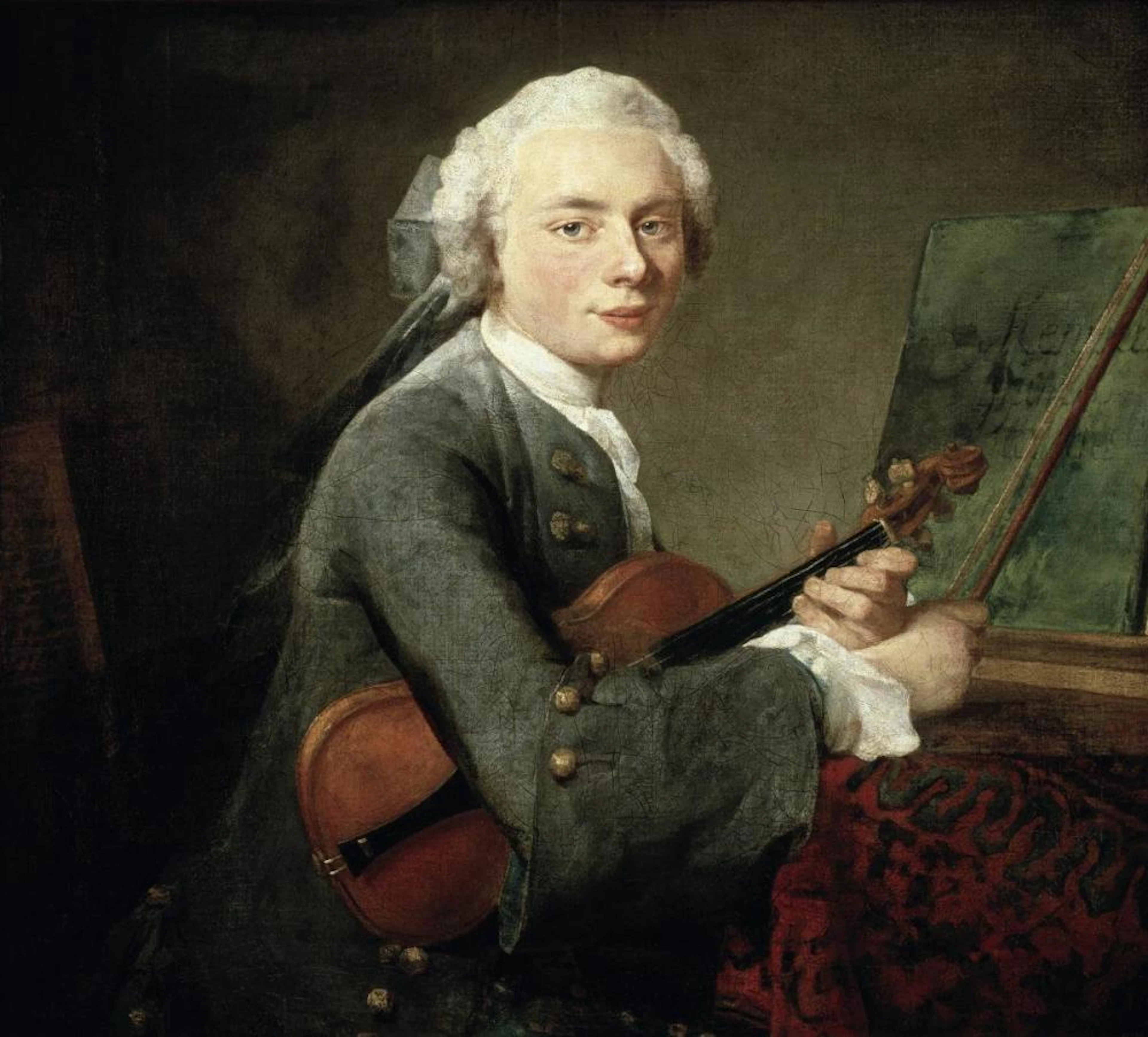 JEAN-BAPTISTE-SIMéON CHARDIN - YOUNG MAN WITH A VIOLIN