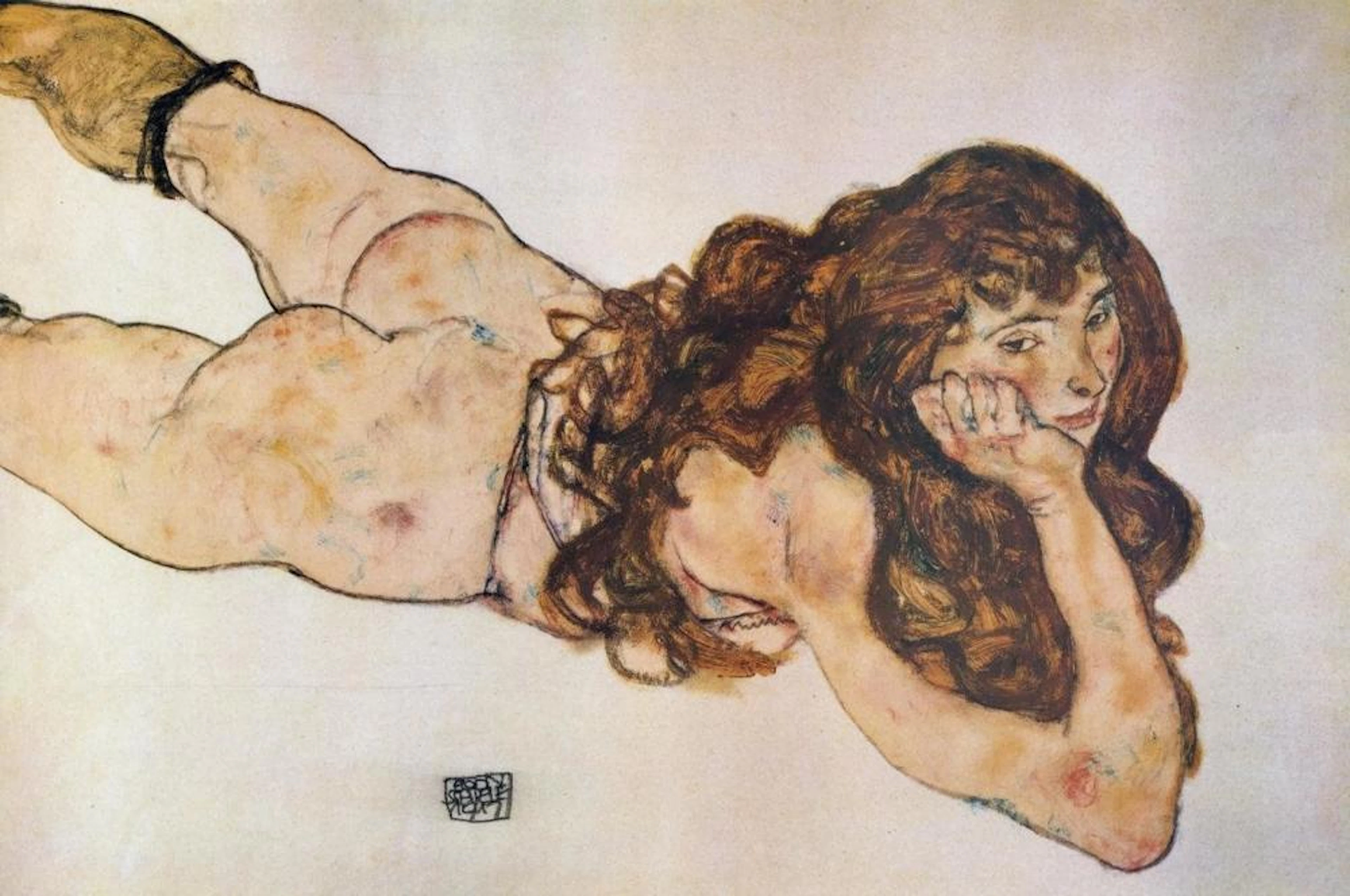 EGON SCHIELE - LYING NUDE 1917