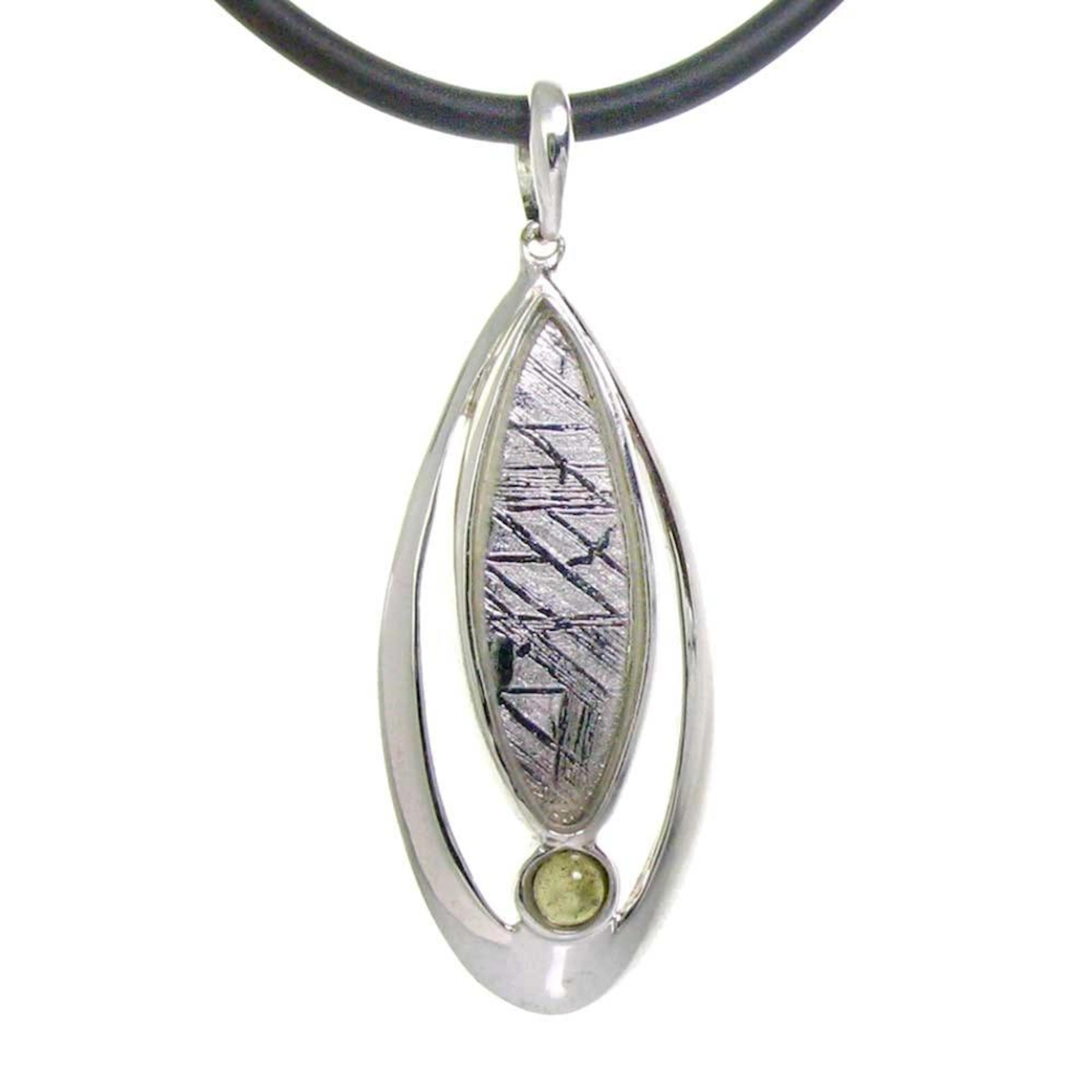 Gibeon Meteorite Accented with Moldavite