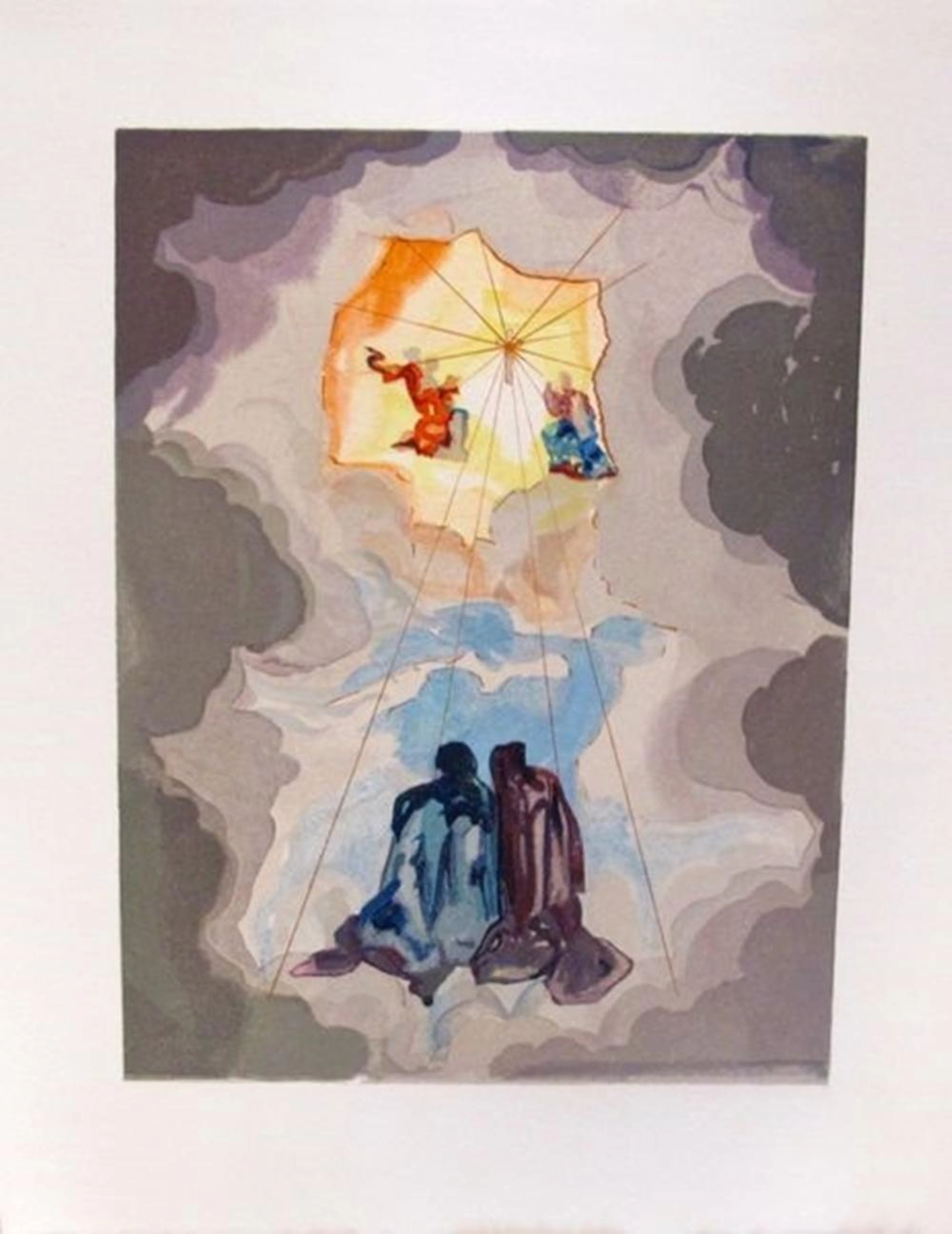 Salvador Dali 1960 Divine Comedy Paradise #15 Color Woodcut Wood Block Engraving