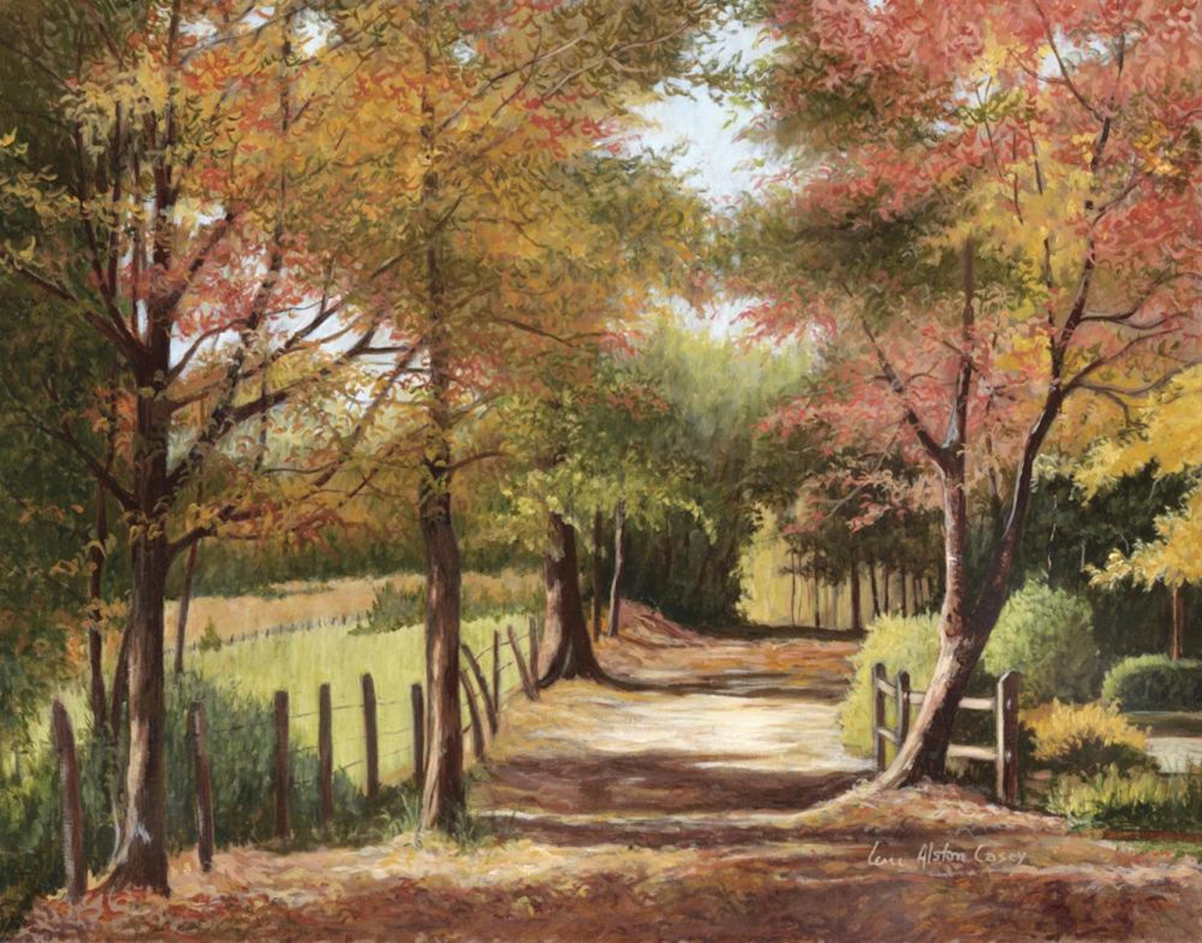 LENE ALSTON CASEY - AUTUMN COUNTRY ROAD