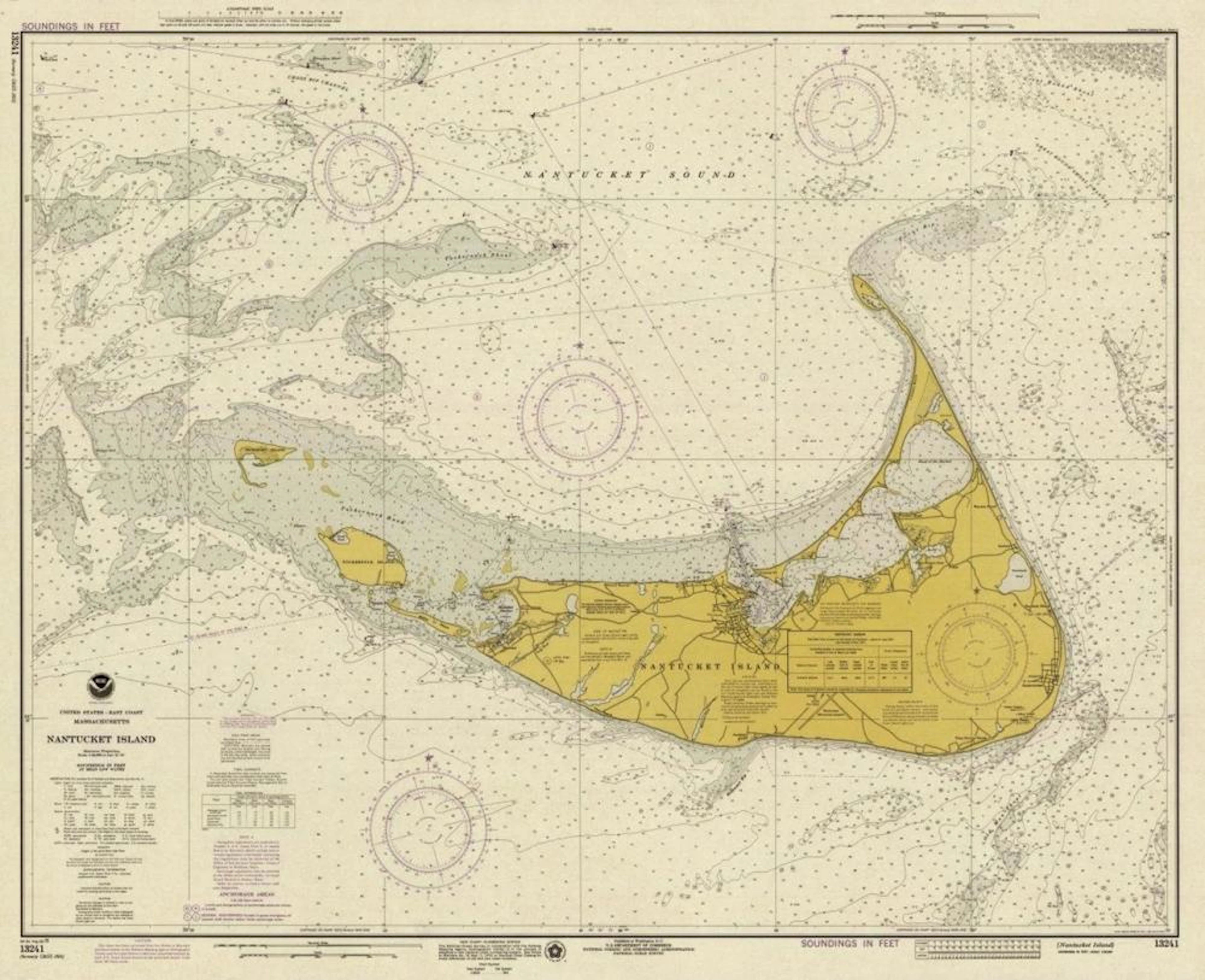 NOAA HISTORICAL MAP AND CHART COLLECTION - NAUTICAL CHART - NANTUCKET ISLAND CA