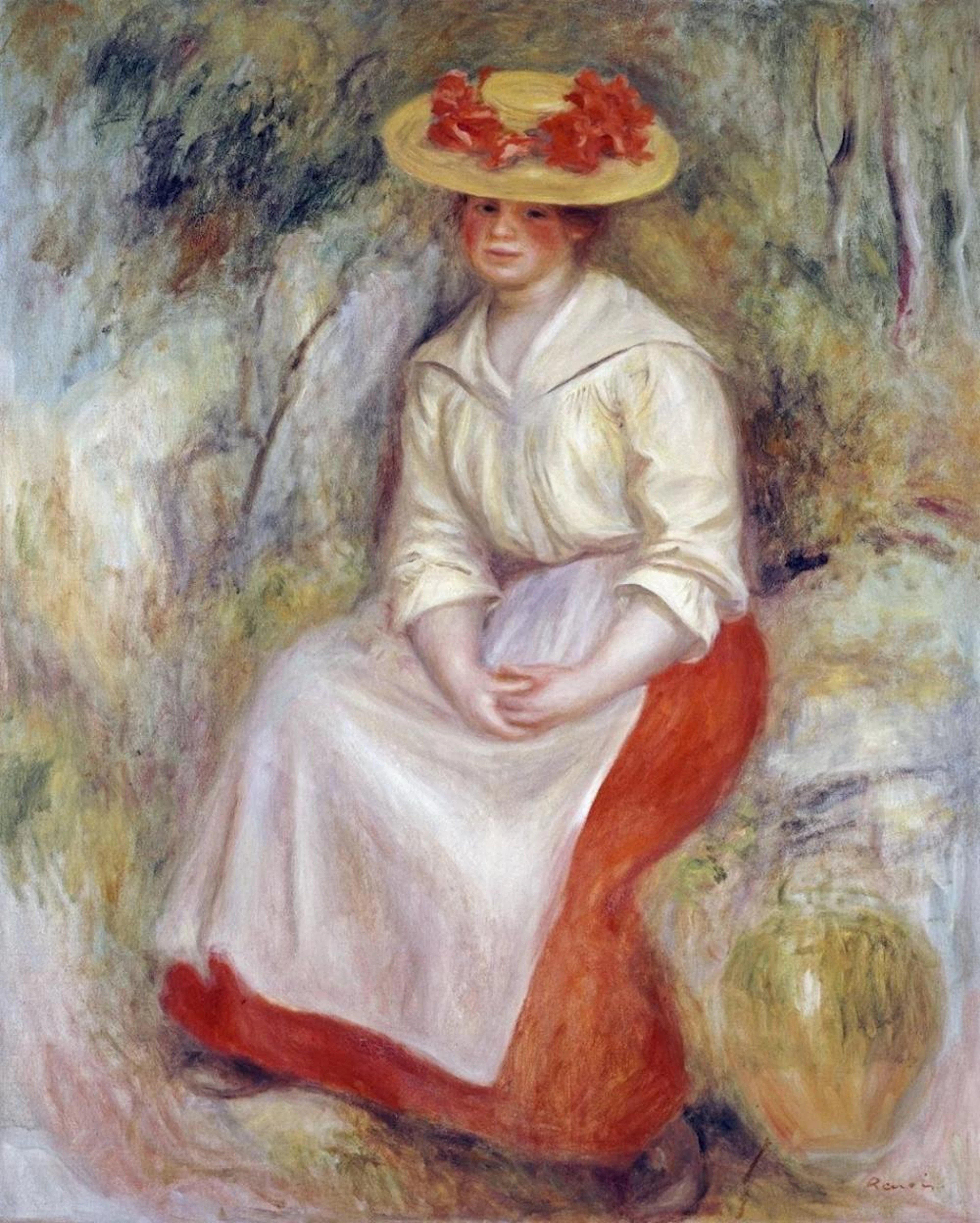 PIERRE-AUGUSTE RENOIR - GABRIELLE IN A STRAW HAT