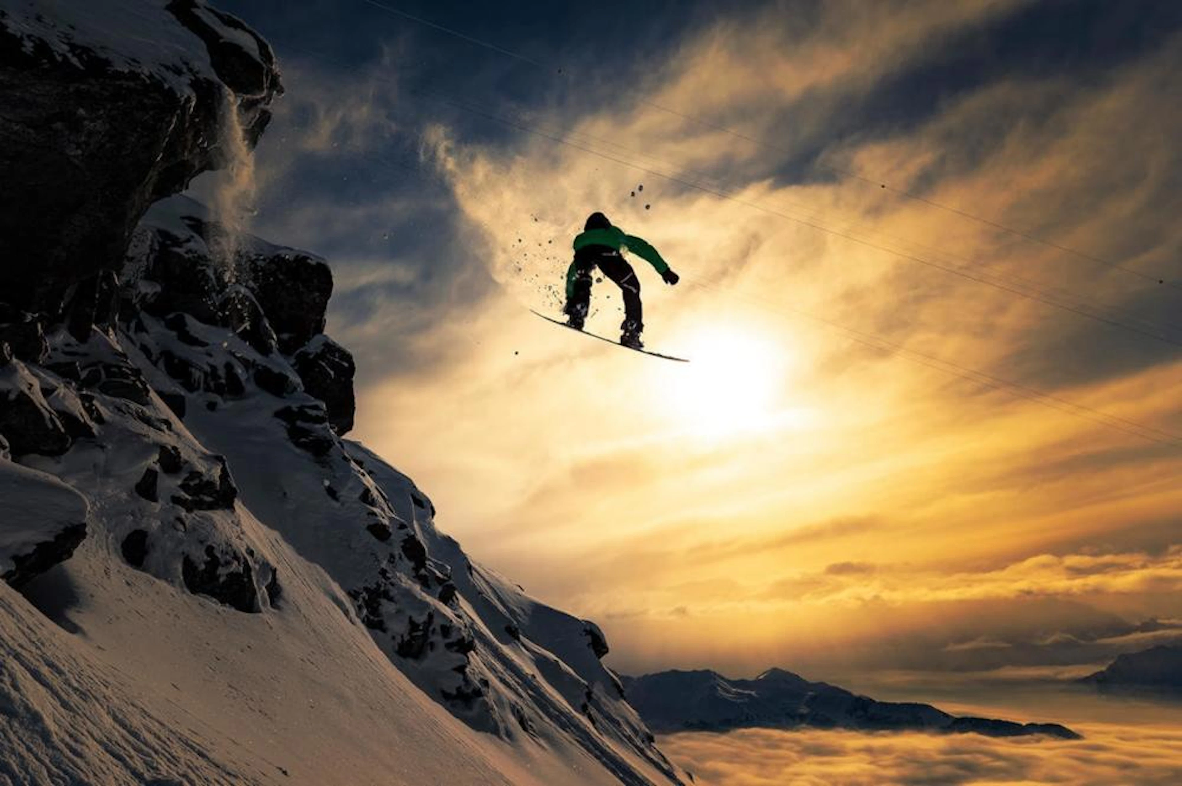 JAKOB SANNE SUNSET SNOWBOARDING