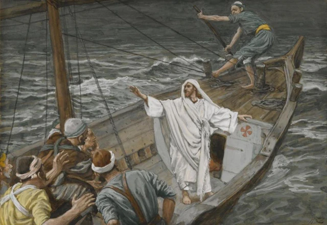 JAMES TISSOT JESUS STILLING THE TEMPEST