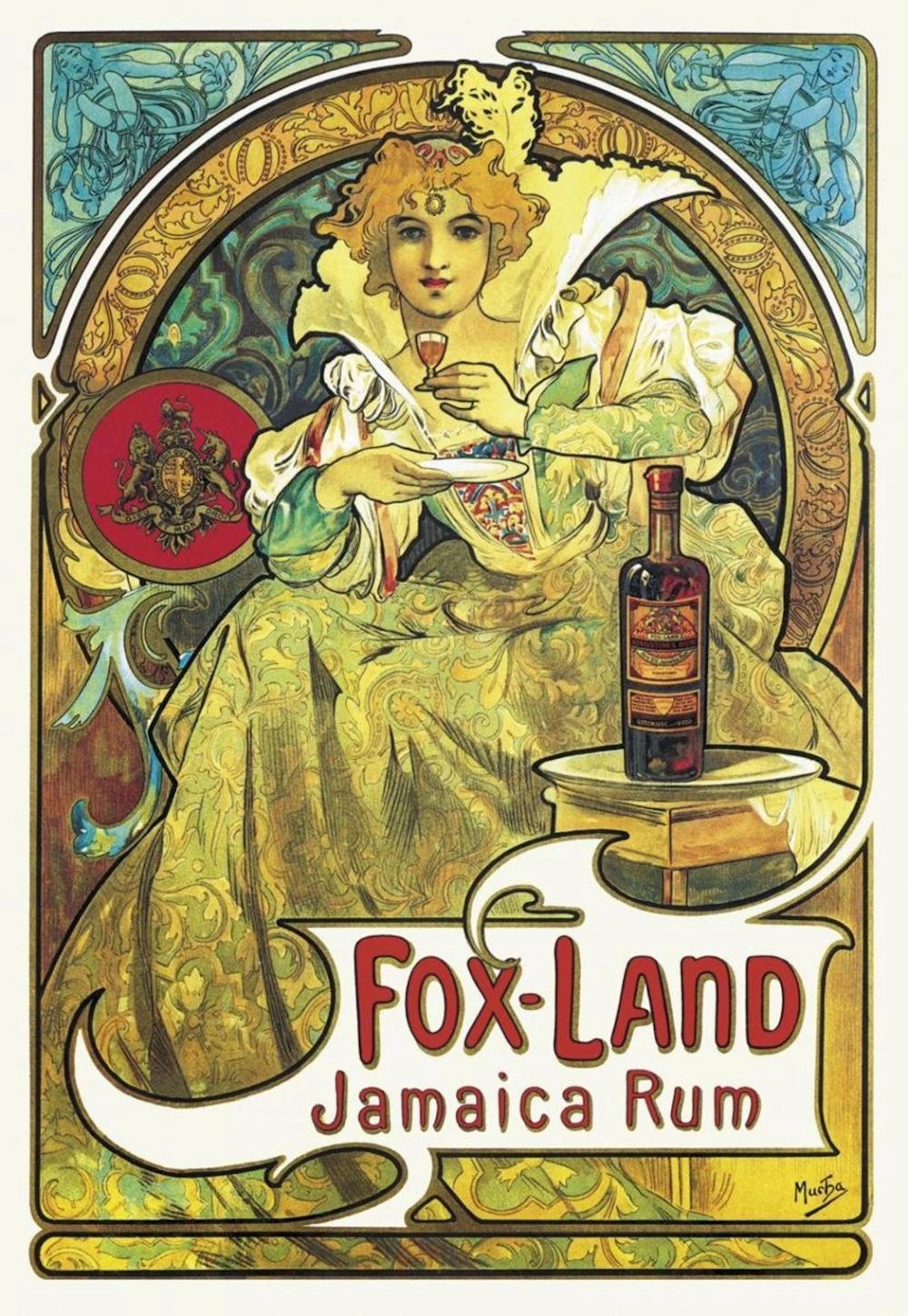 ALPHONSE MUCHA - FOX-LAND JAMAICA RUM, 1897