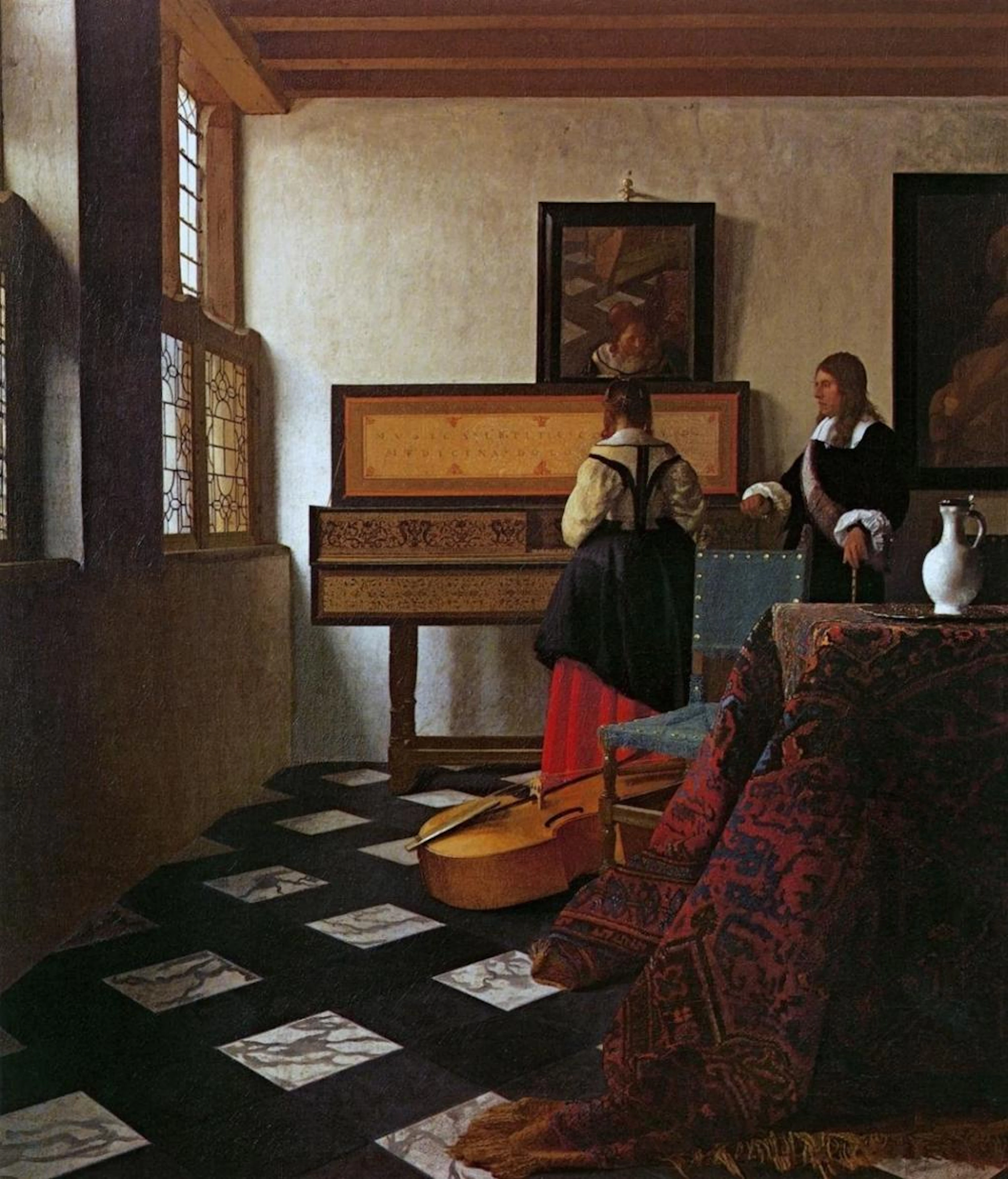 JOHANNES VERMEER - LADY AT THE VIRGINALS WITH A GENTLEMAN
