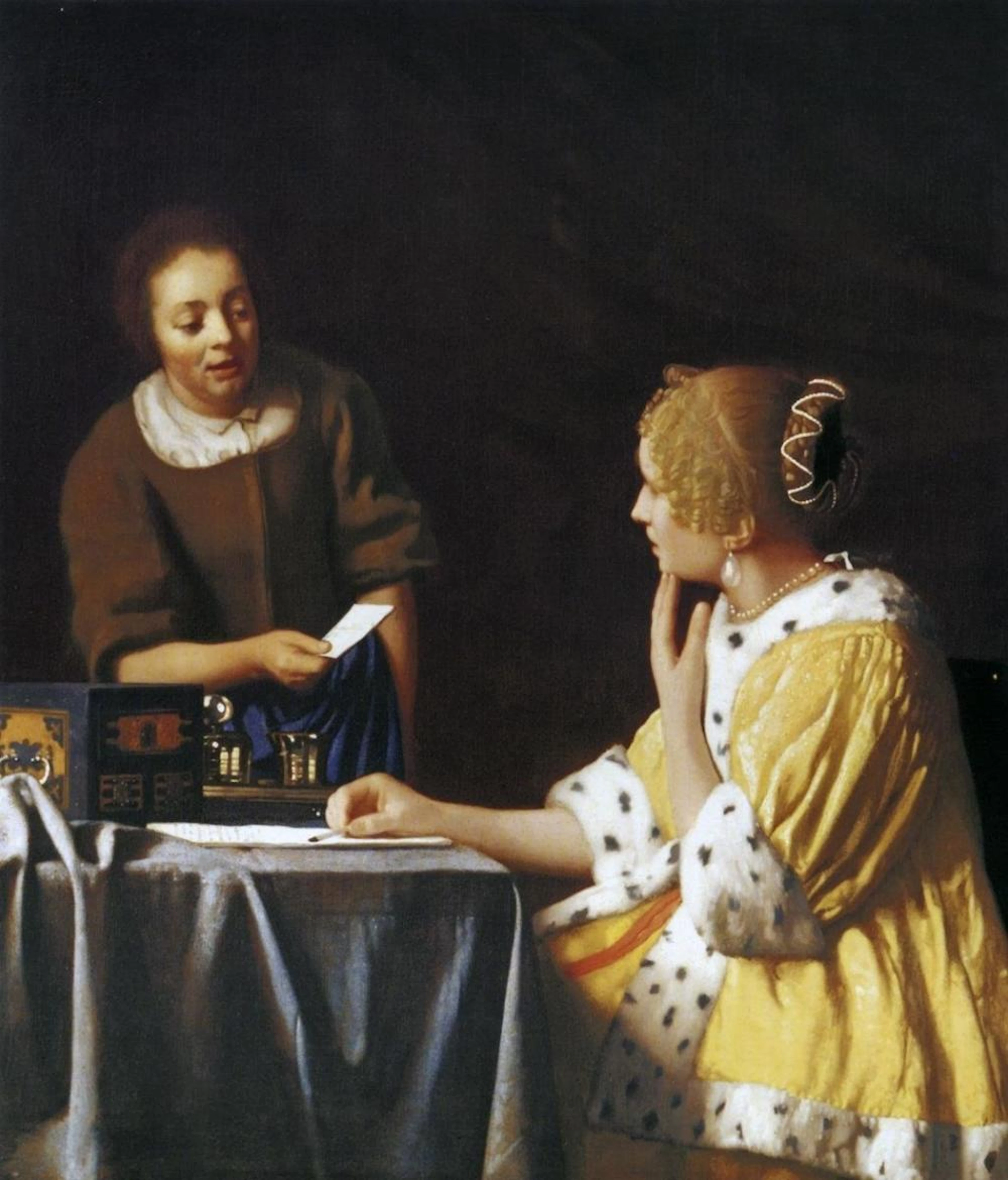JOHANNES VERMEER - LADY WITH A MAIDSERVANT HOLDING A LETTER