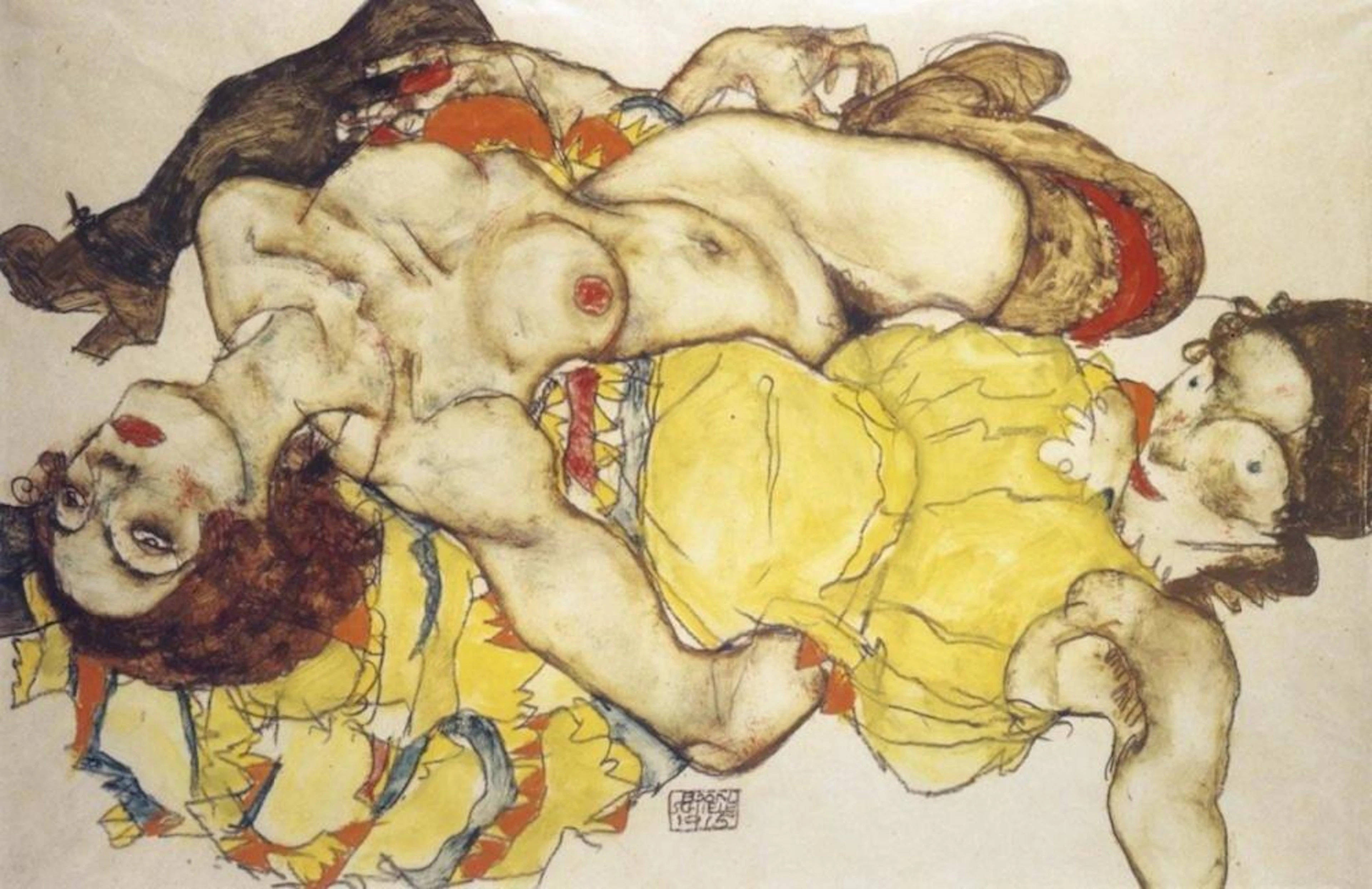 EGON SCHIELE - TWO GIRLS LYING ENTWINED