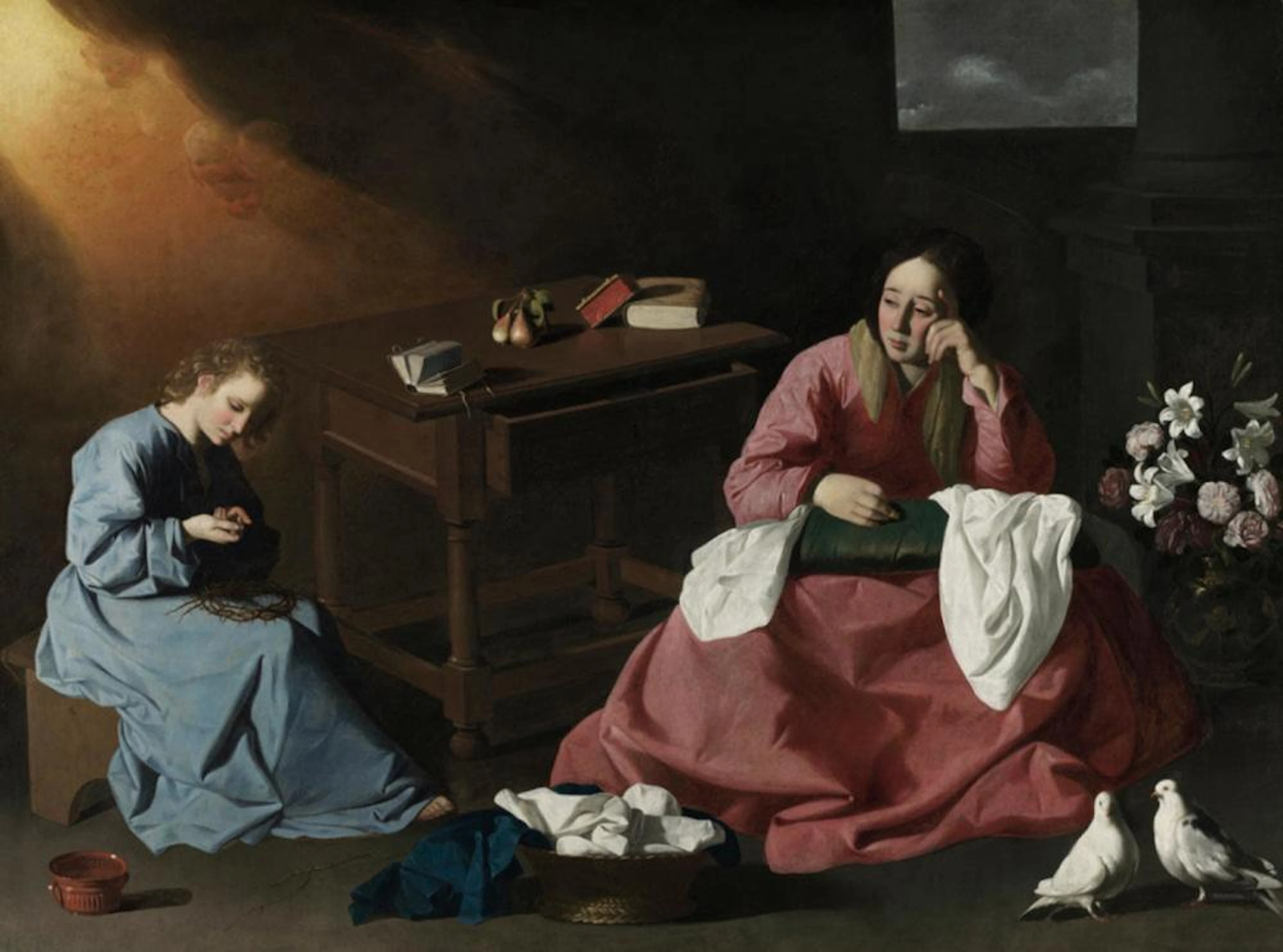 FRANCISCO DE ZURBARáN - CHRIST AND THE VIRGIN IN THE HOUSE AT NAZARETH, C.1640
