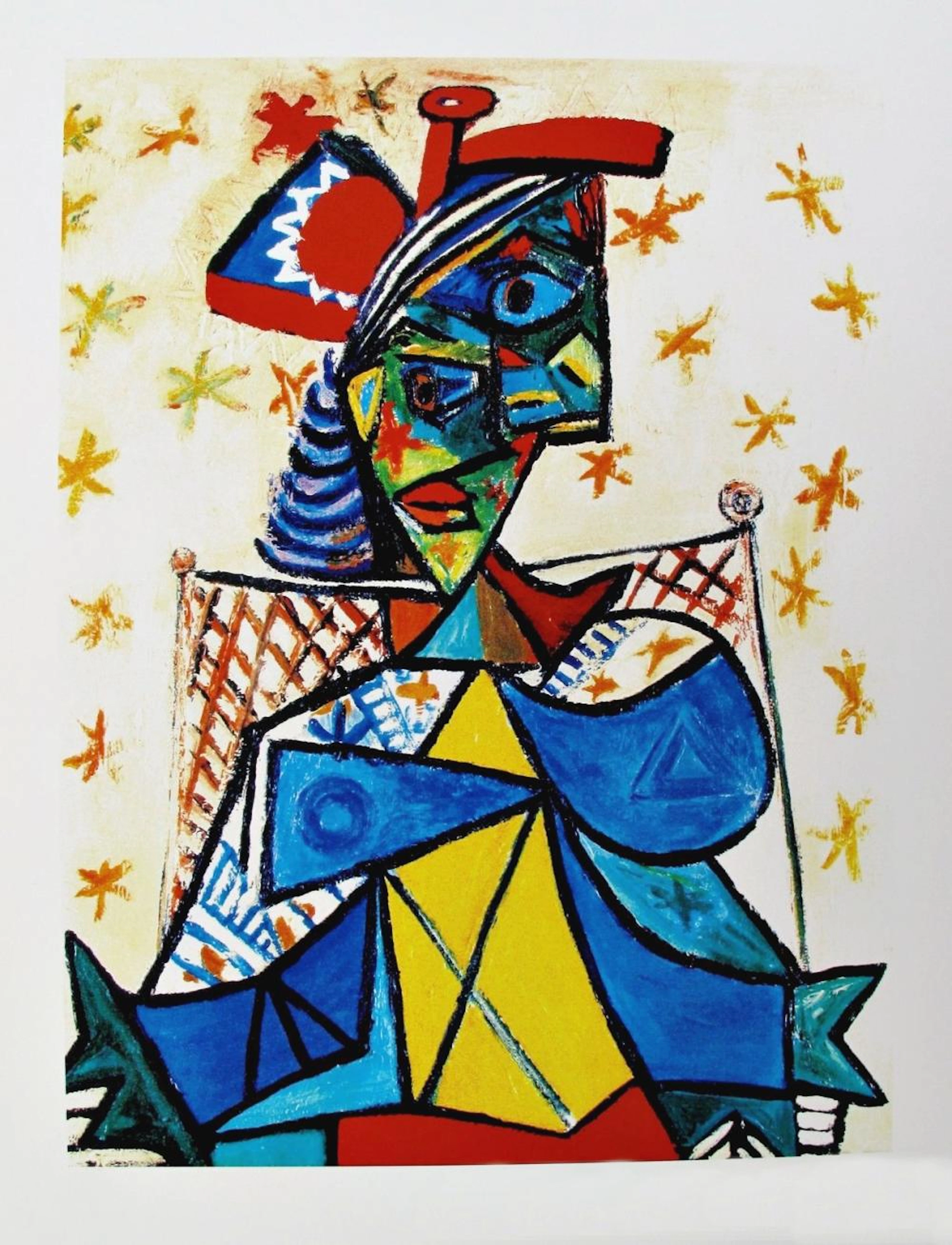 Pablo Picasso Seated Woman With Red & Blue Hat