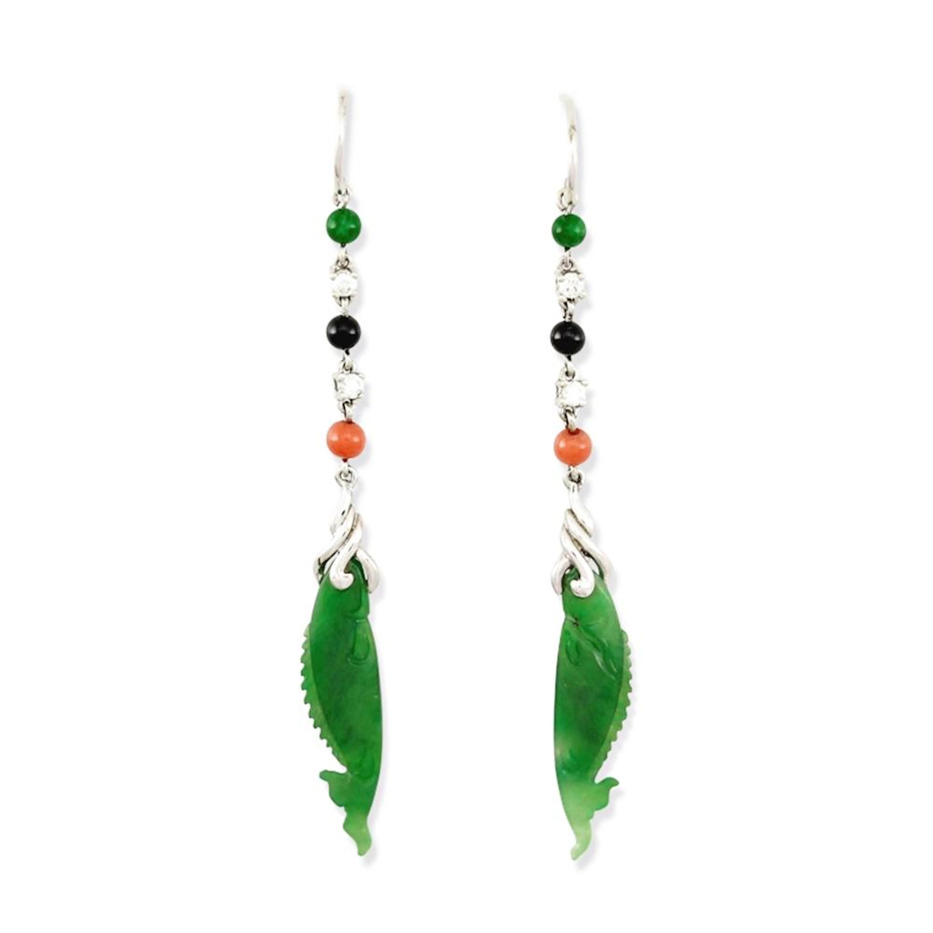 All Natural Green Jade Earrings