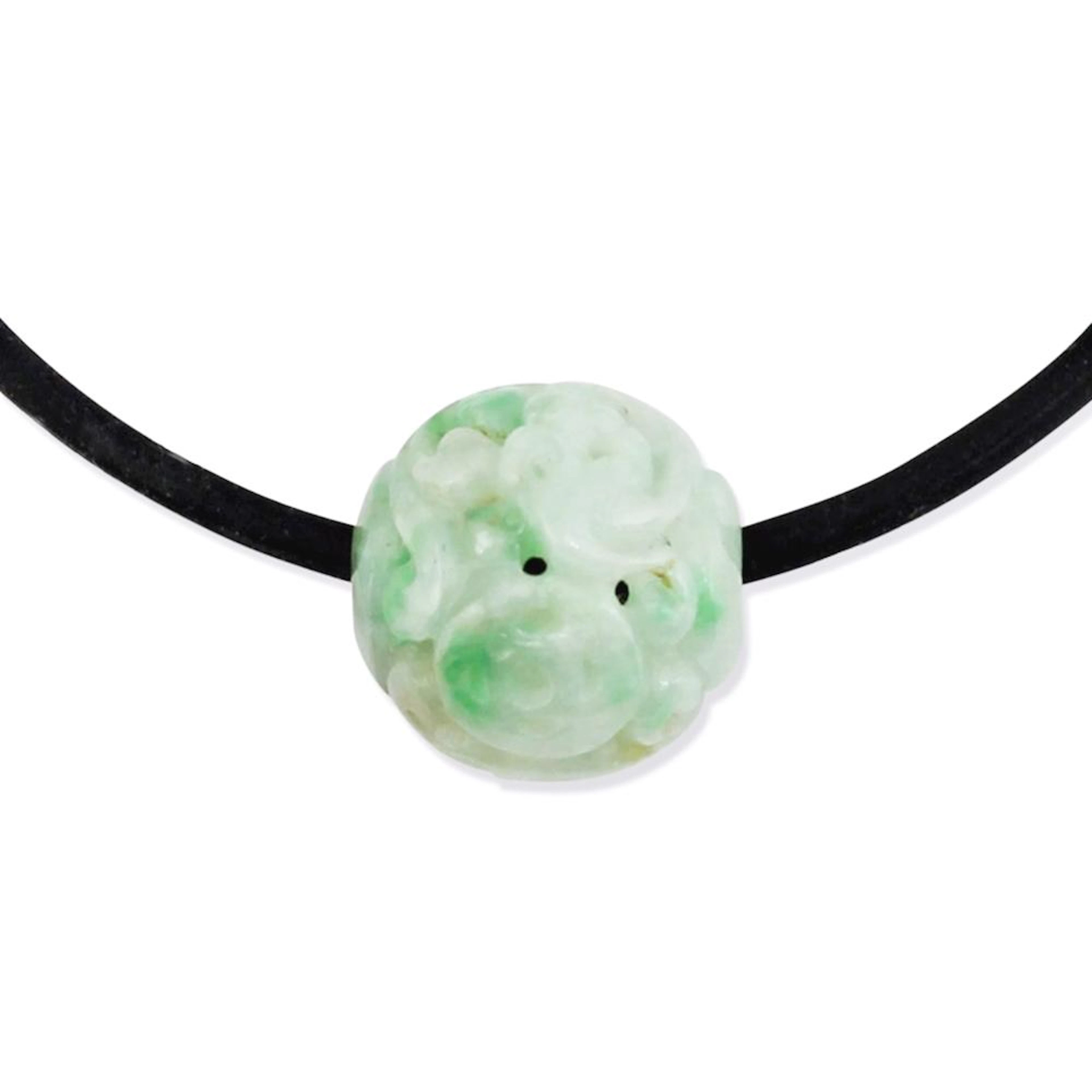 All Natural Green Jade Necklace