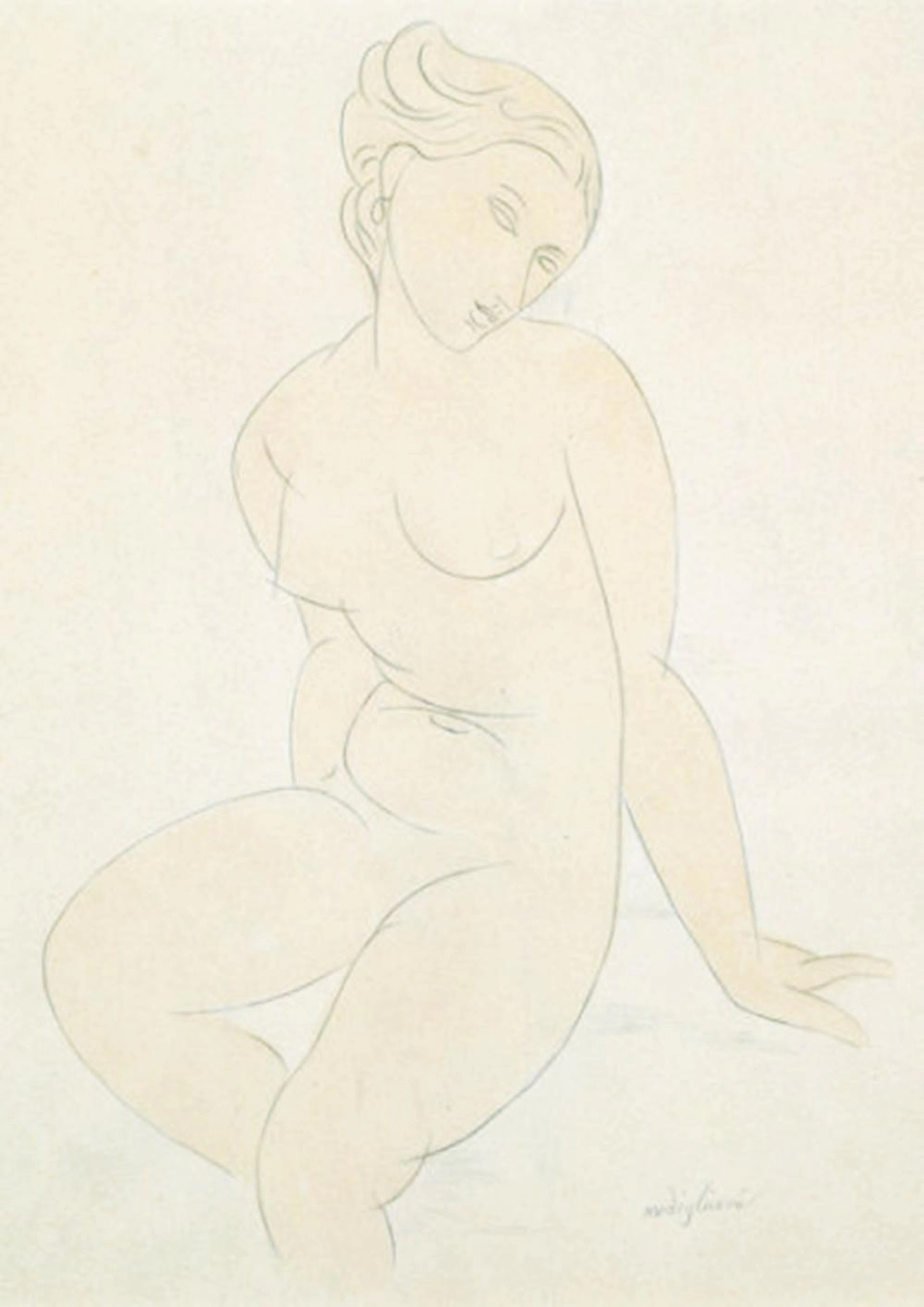 AMEDEO MODIGLIANI SEATED FEMALE NUDE