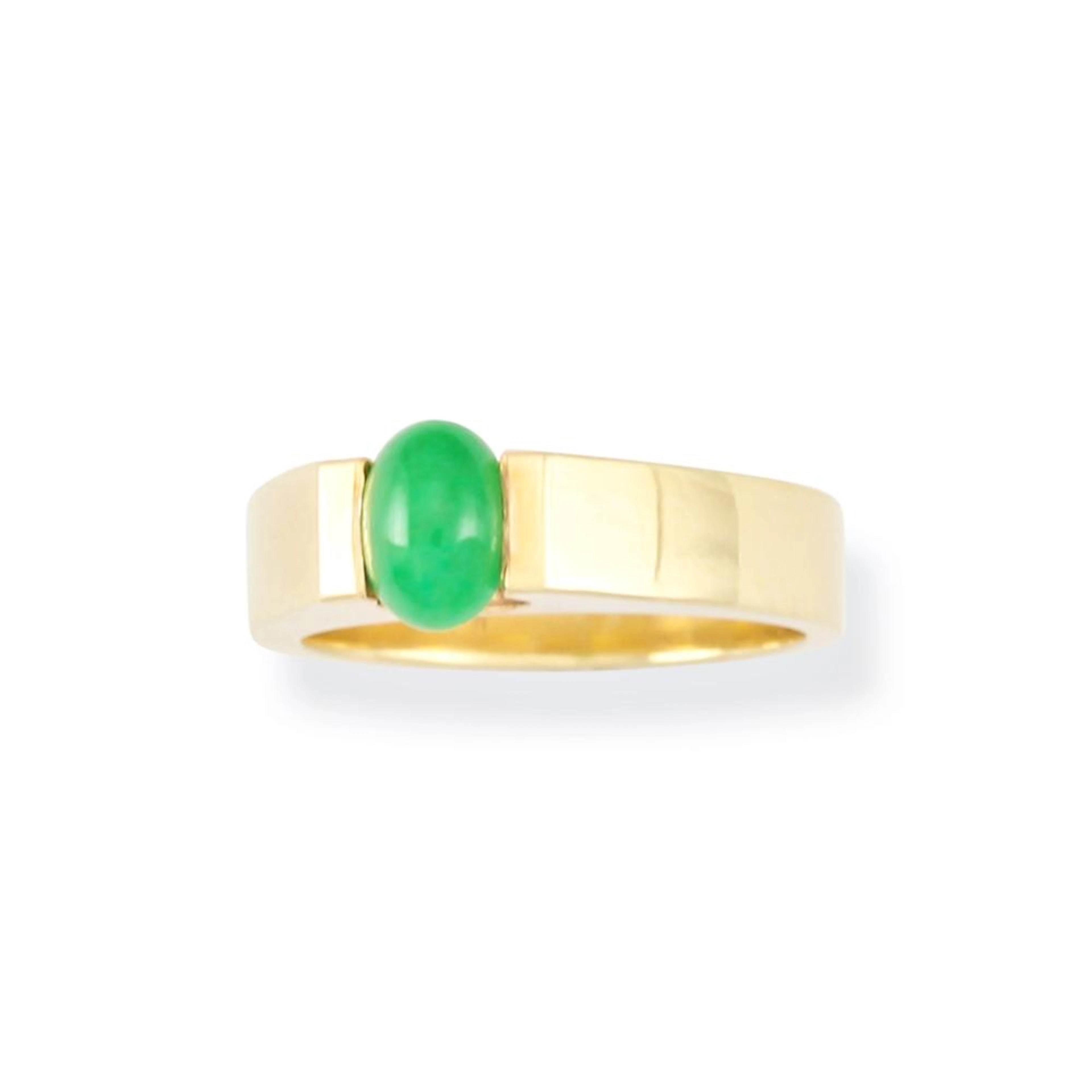 All Natural Green Jade Ring